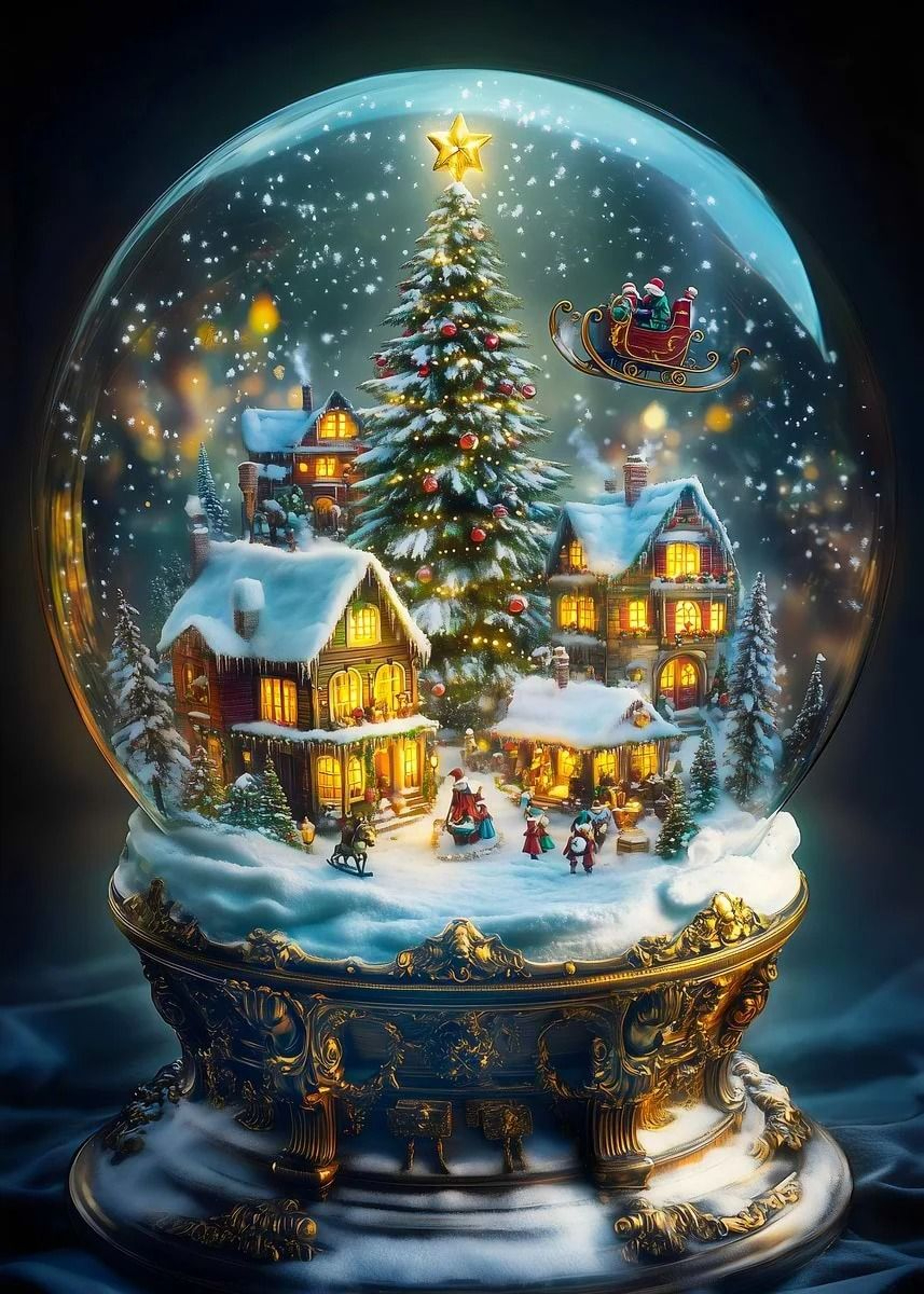 Classic Santa Claus Christmas Canvas Wall Art Festive Holiday Poster Decor 14