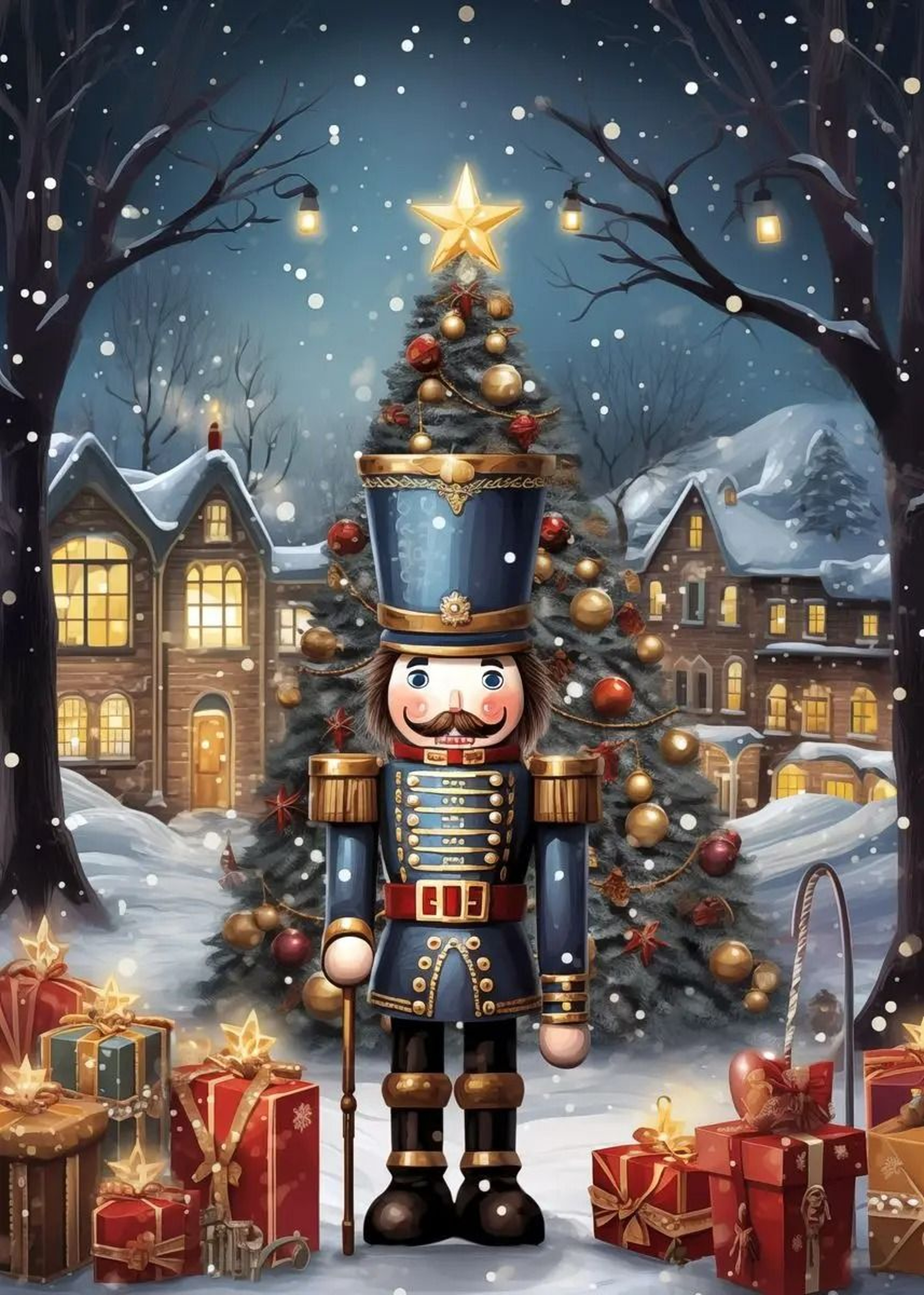 Classic Santa Claus Christmas Canvas Wall Art Festive Holiday Poster Decor 8