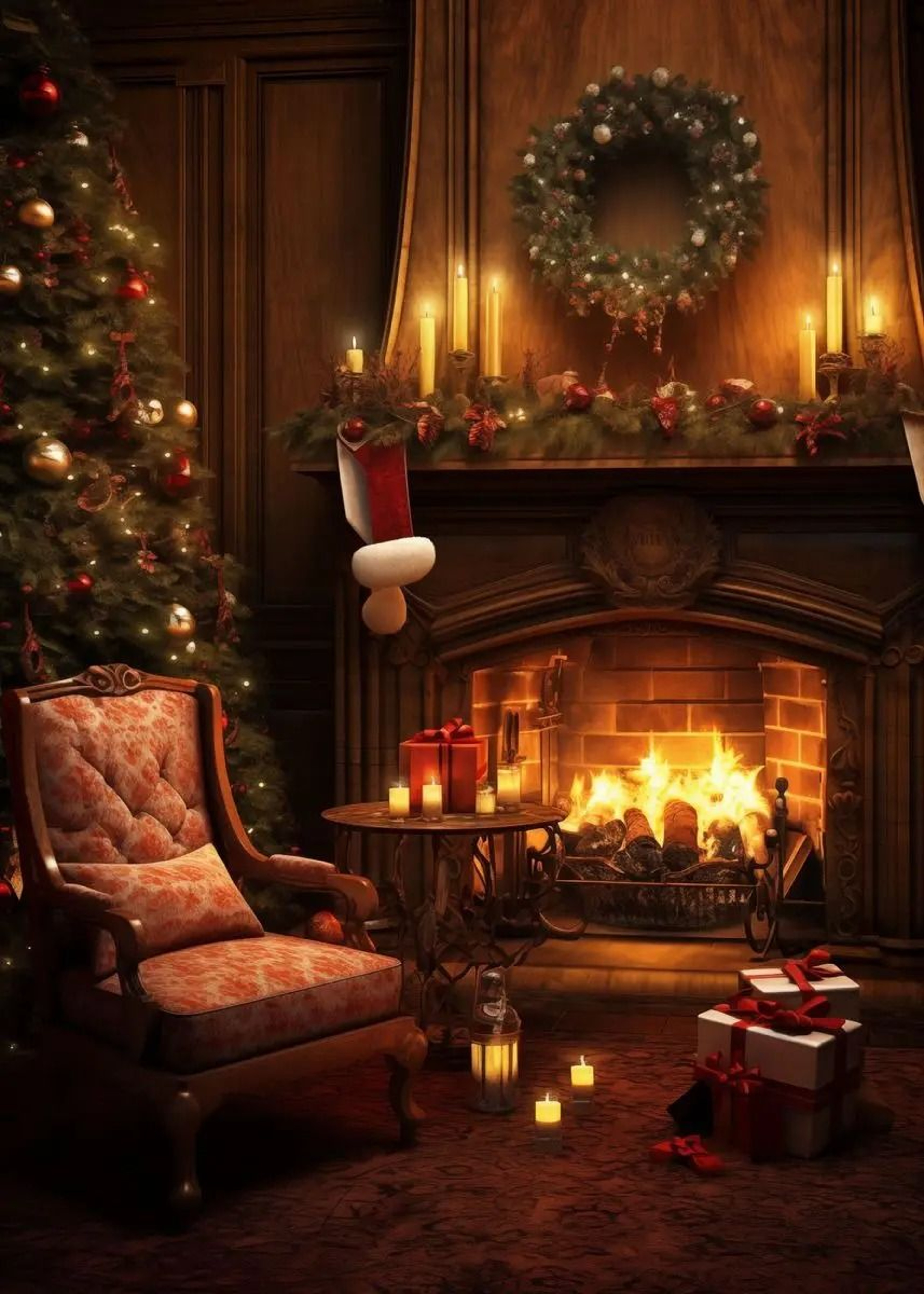 Classic Santa Claus Christmas Canvas Wall Art Festive Holiday Poster Decor 21