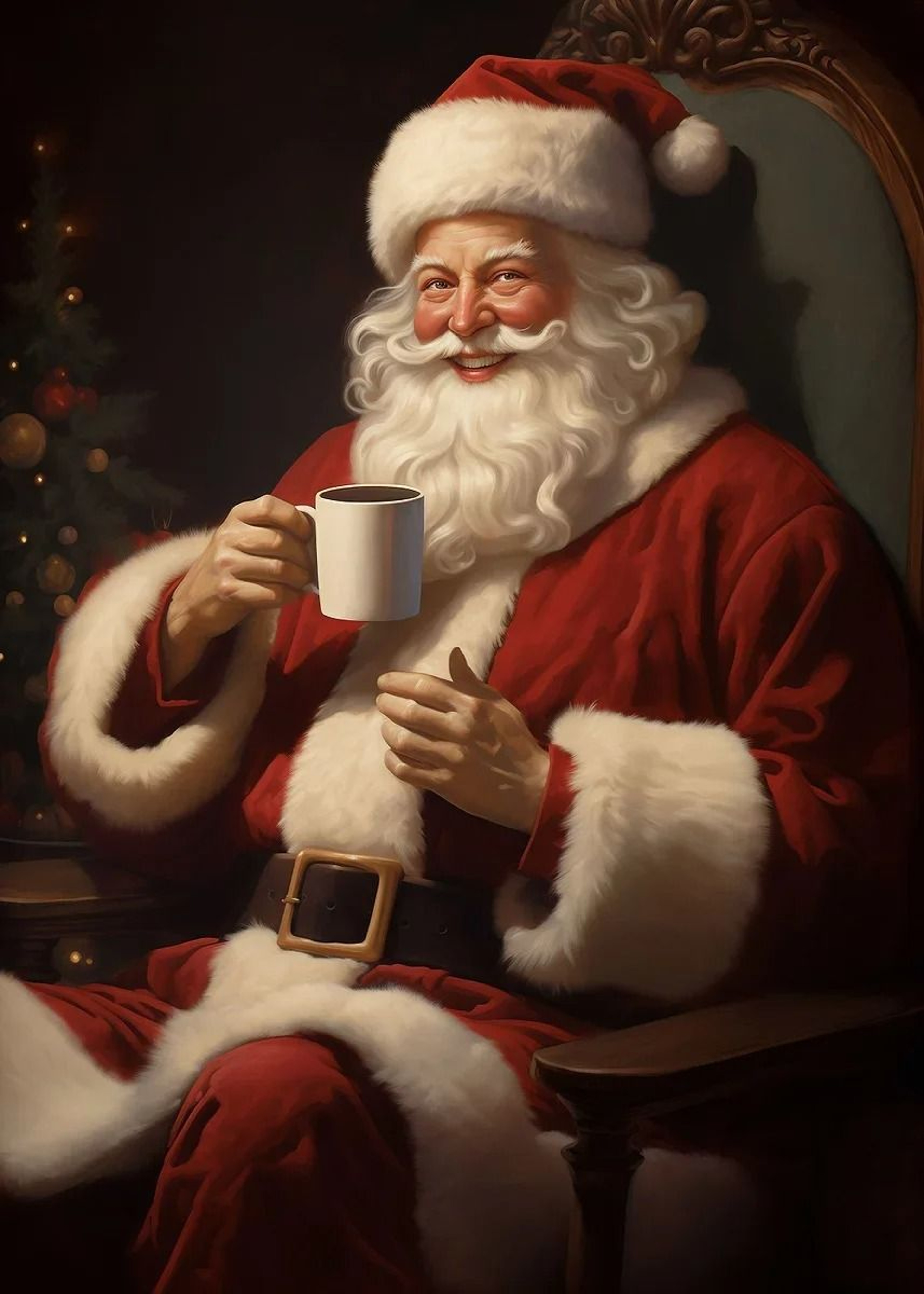 Classic Santa Claus Christmas Canvas Wall Art Festive Holiday Poster Decor 23