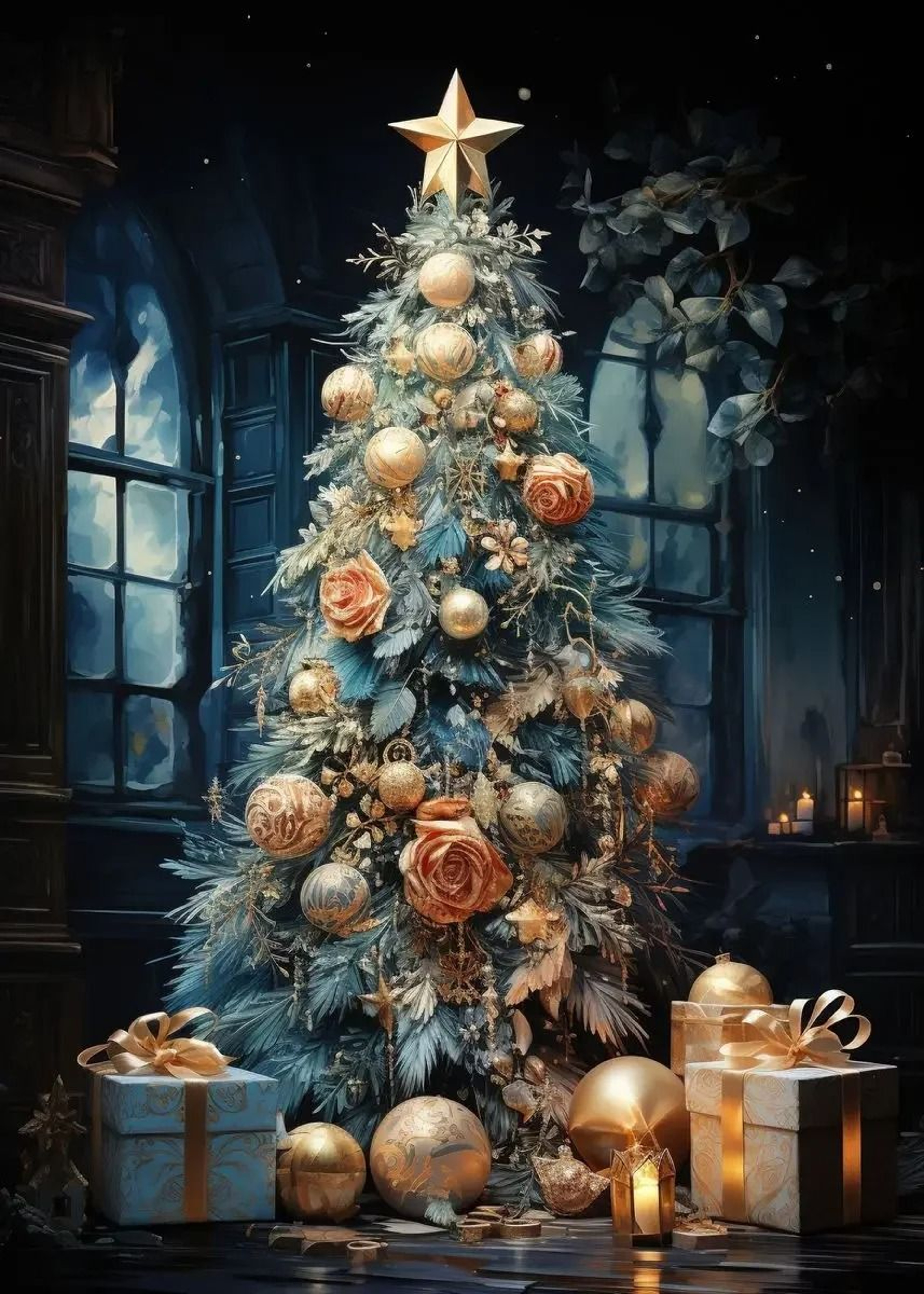Classic Santa Claus Christmas Canvas Wall Art Festive Holiday Poster Decor 29