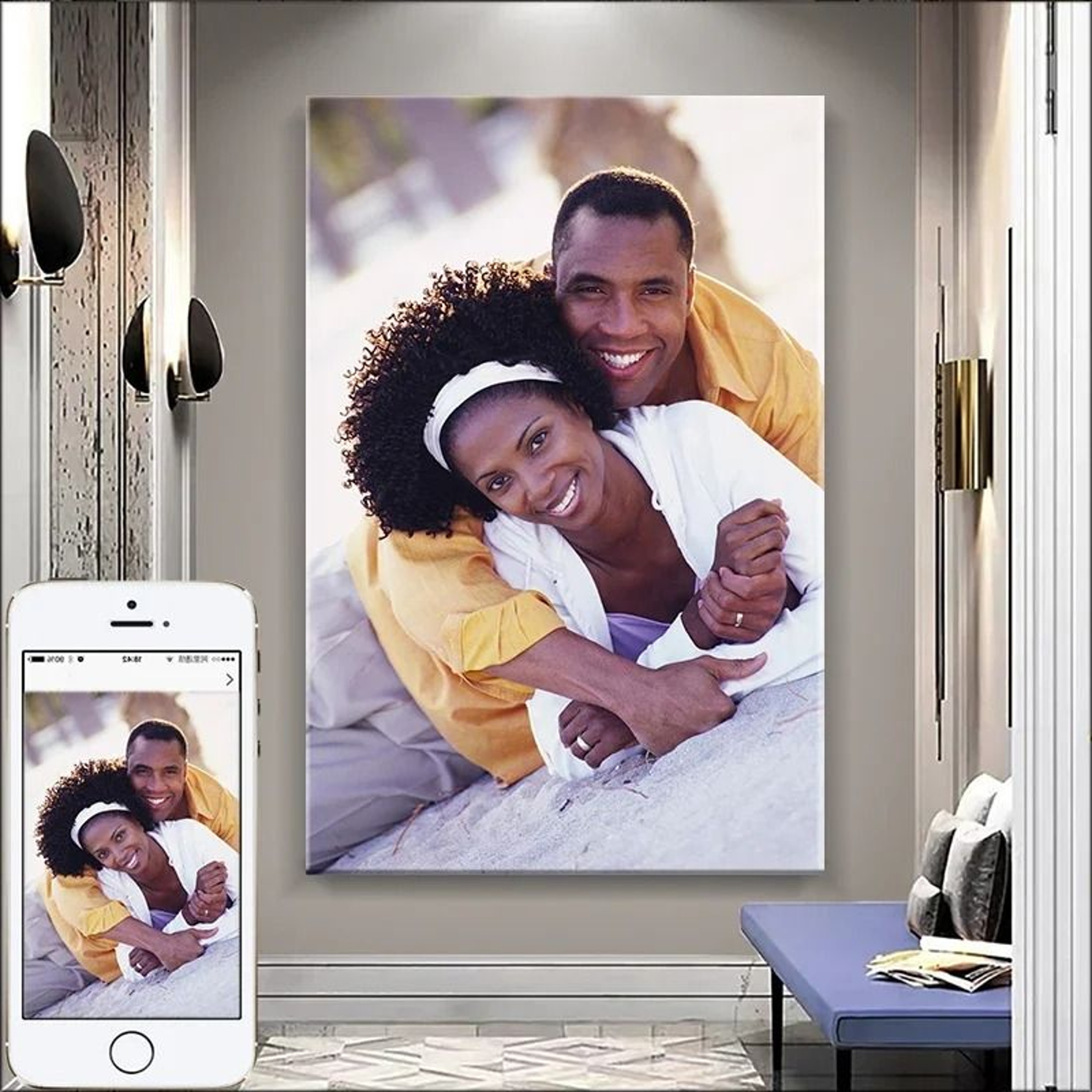 Custom Photo Canvas Print With Frame Personalized Wall Art For Home Decor 0
