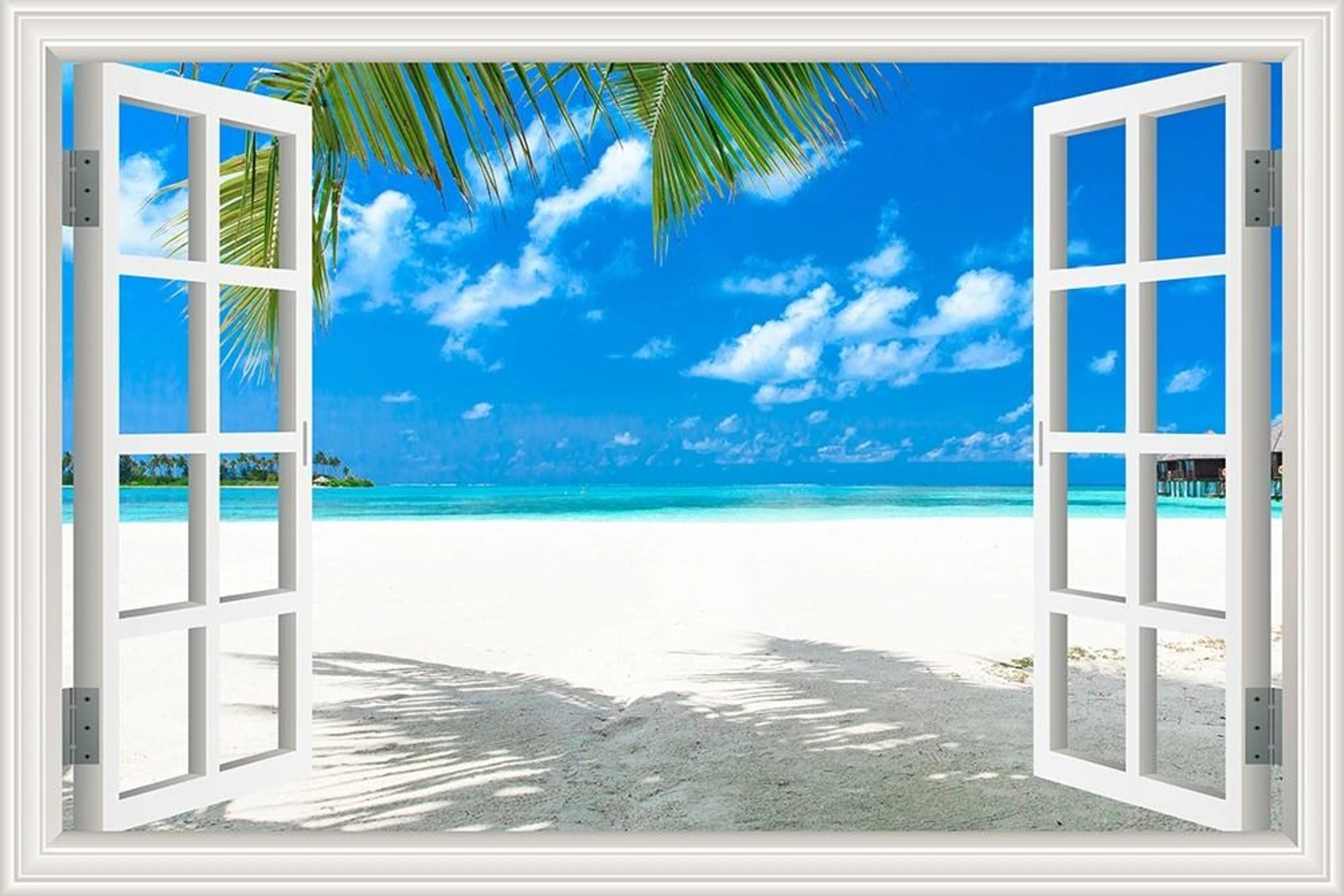 OceanView 3D Window Wall Sticker Beach Scene Vinyl Decor 14