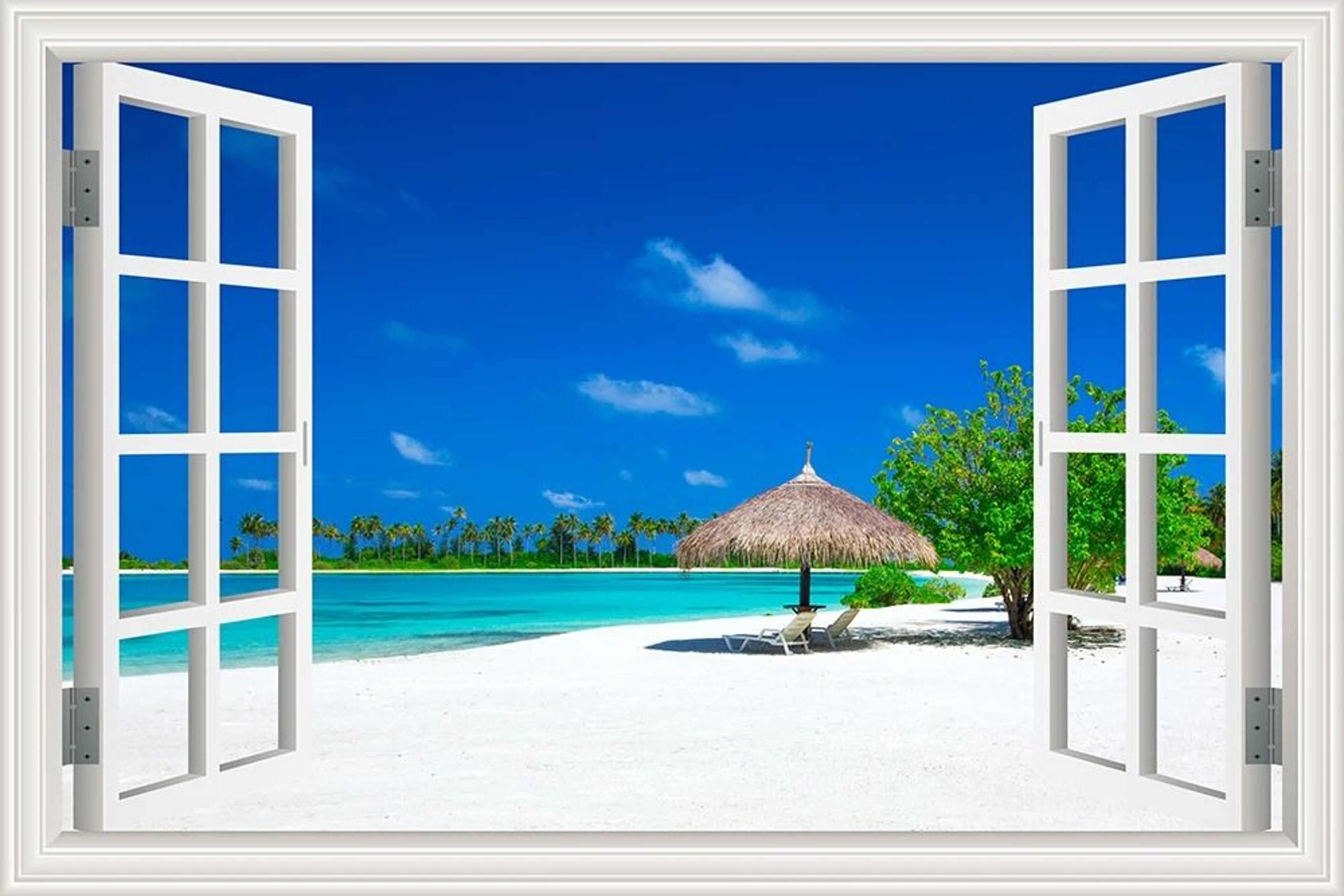 OceanView 3D Window Wall Sticker Beach Scene Vinyl Decor 16