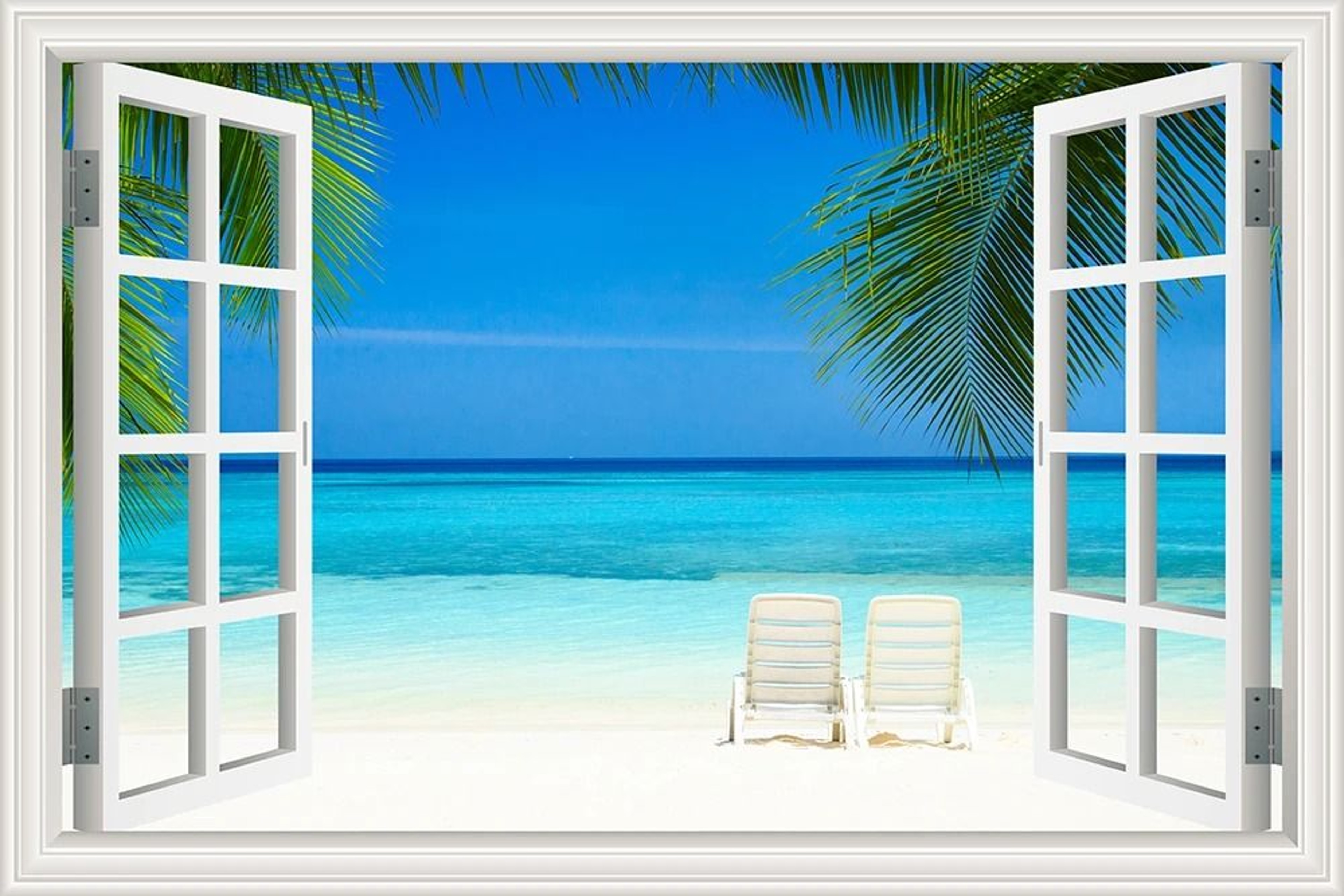OceanView 3D Window Wall Sticker Beach Scene Vinyl Decor 18