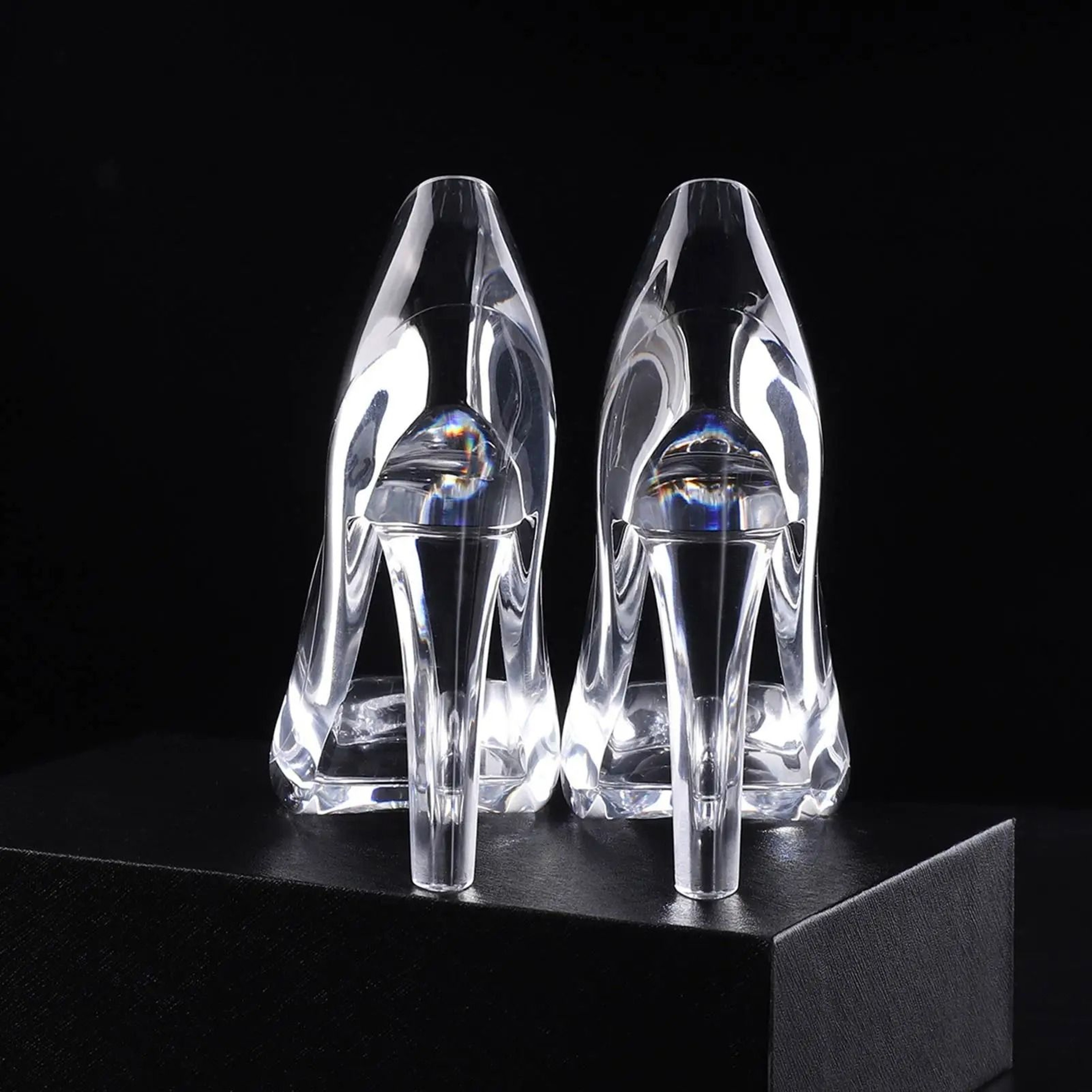 Crystal Cinderella Glass Slipper Figurine Elegant Acrylic High Heel Decor 4