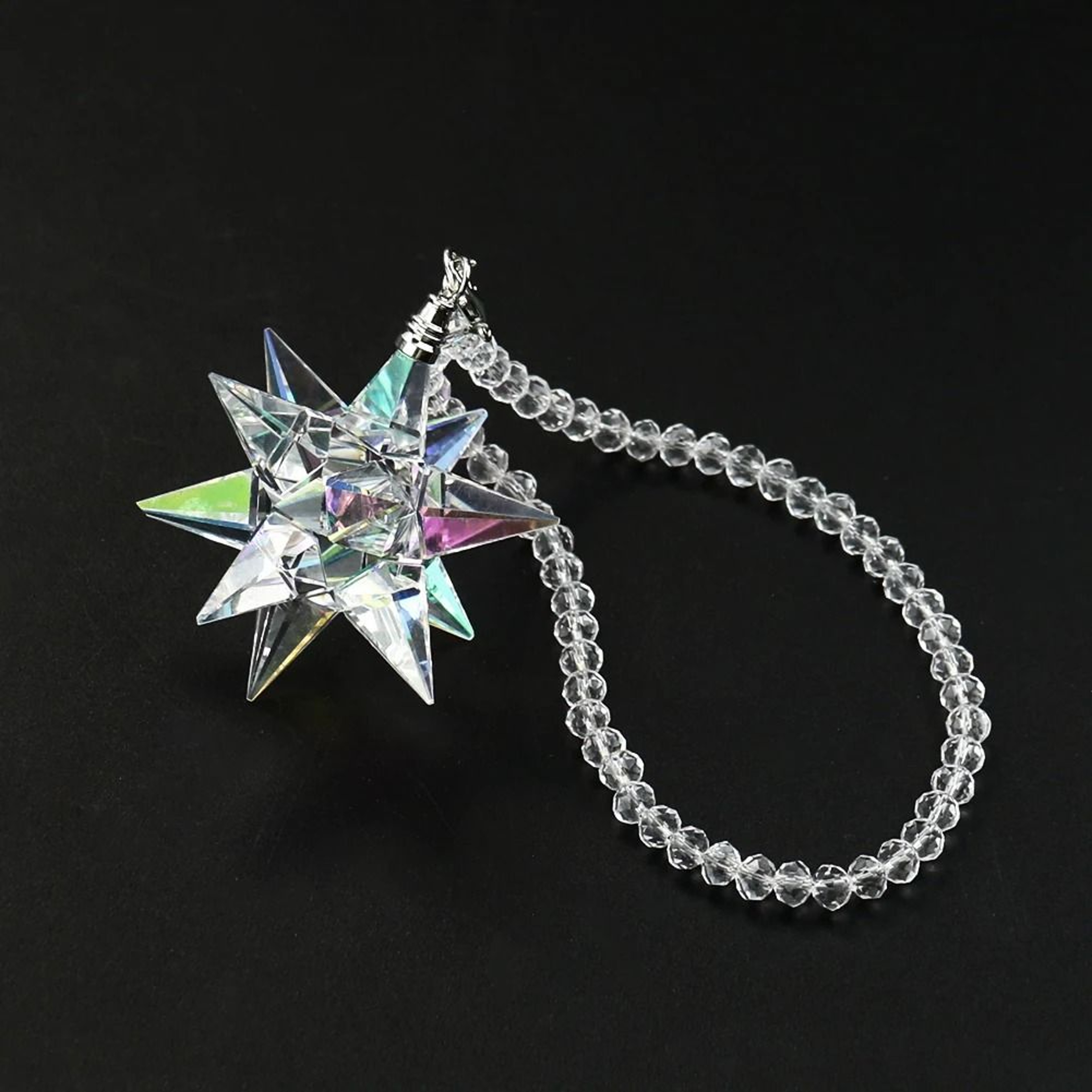 AB Crystal Rainbow Maker Car Pendant Hanging Prism Rearview Mirror Decor 3