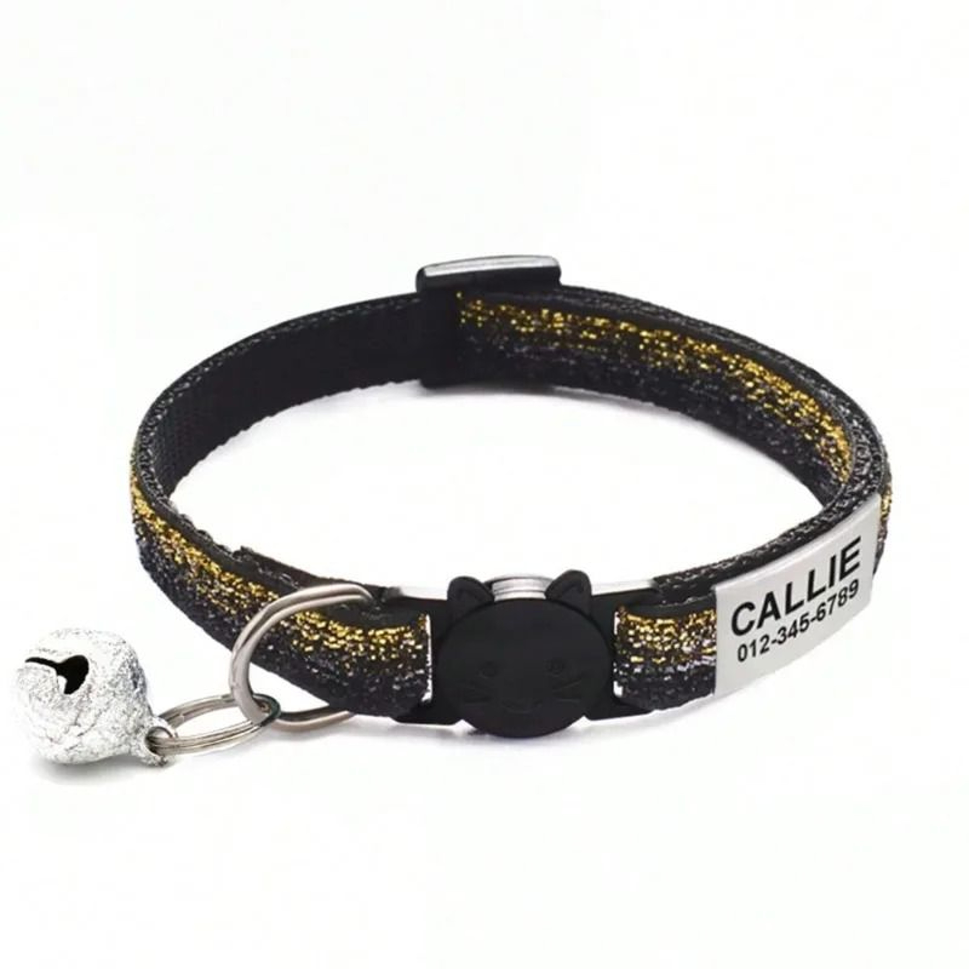 SparkleSafe Personalized Glitter Cat Collar With Custom Engraved ID Tag  Breakaway Buckle 13