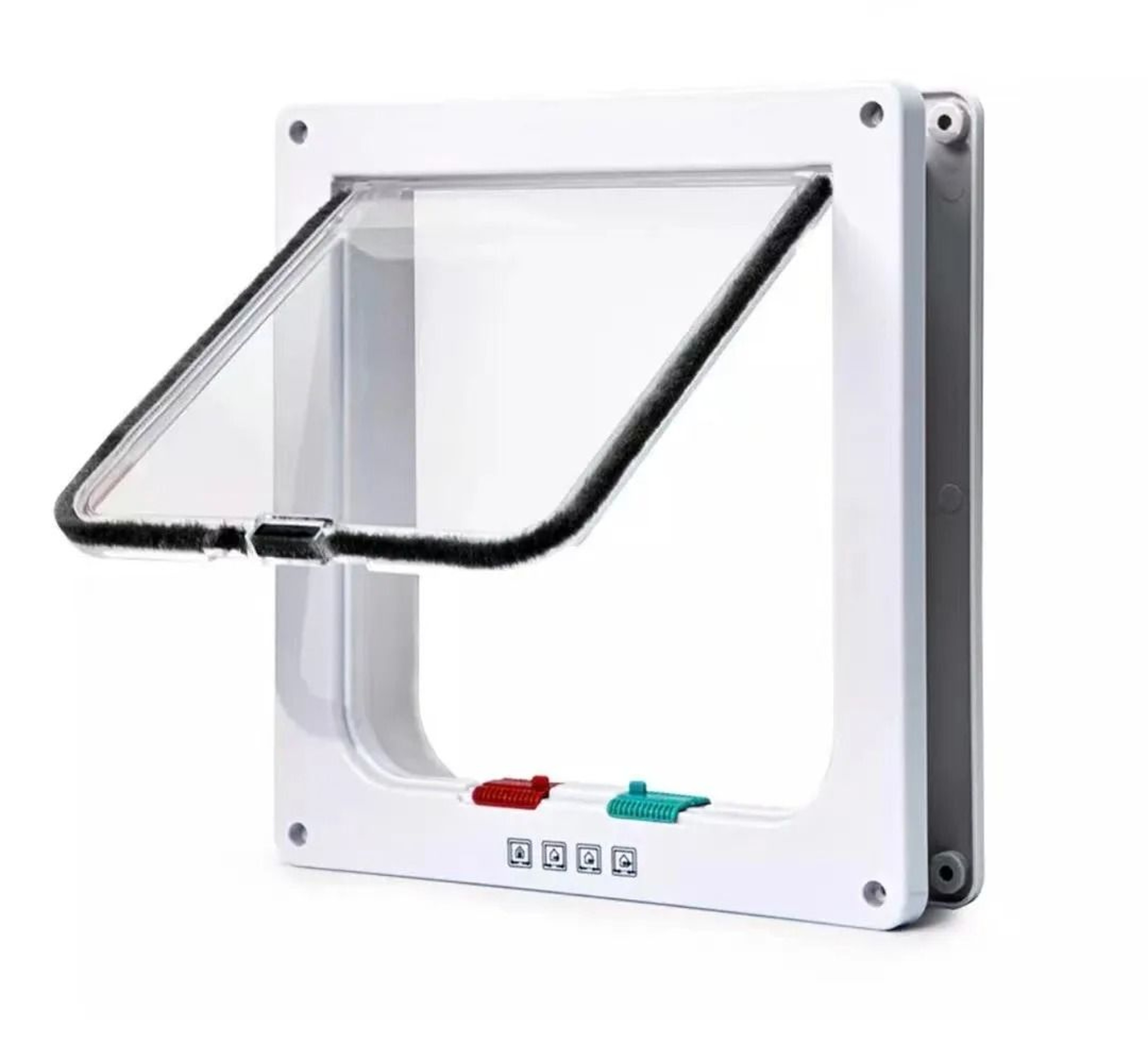 Weatherproof 4Way Locking Cat Door For Interior  Exterior Doors Pet Flap For Cats Up To 20 Lbs 7