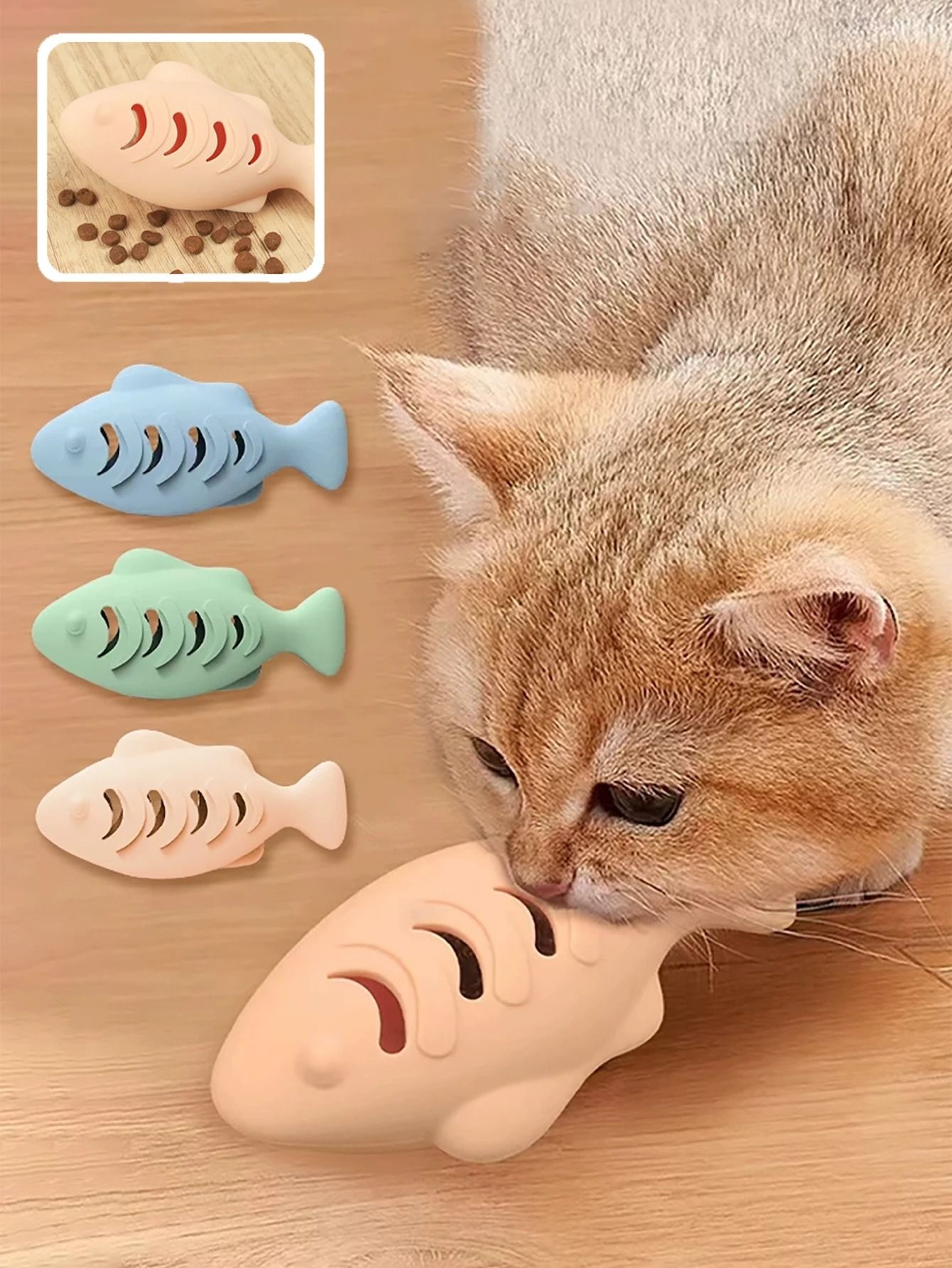 Fish Shaped Cat Chew Toy And Treat Dispenser 4