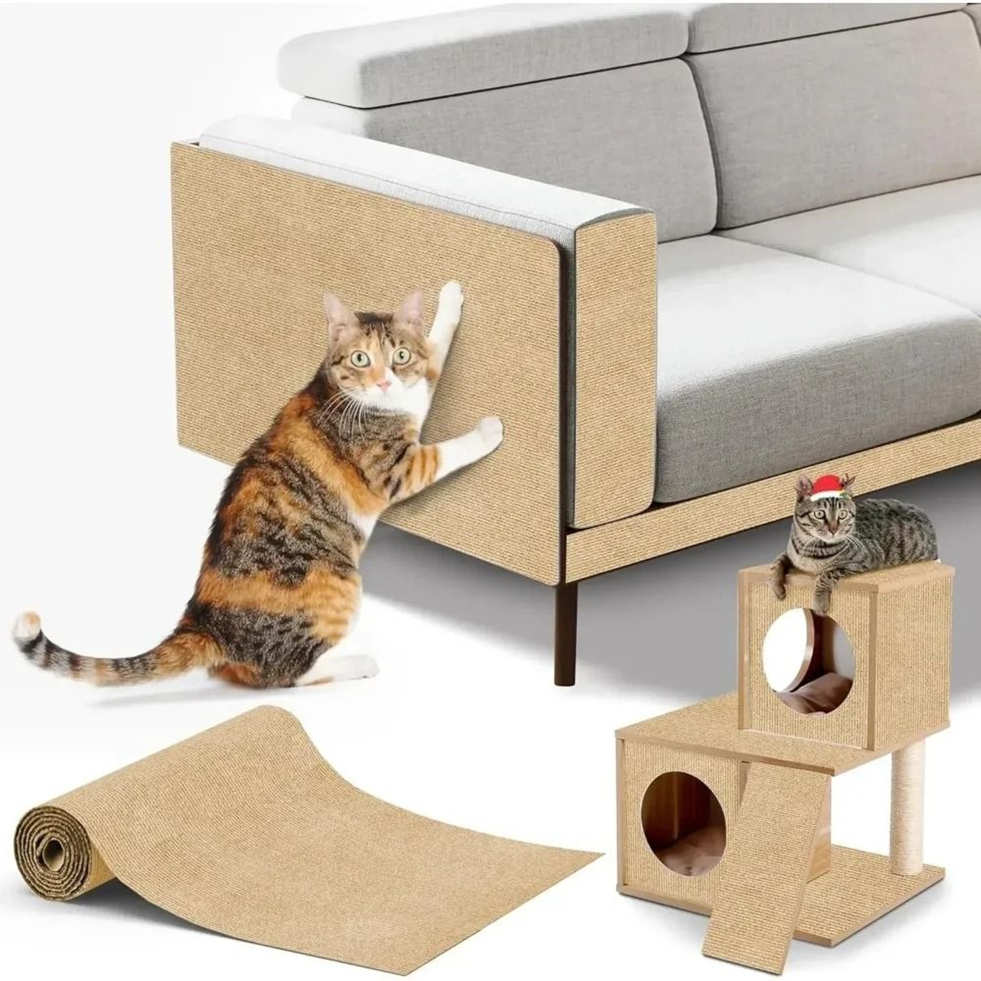 SelfAdhesive Cat Scratch Protection Mat Trimmable Furniture  Wall Guard 6