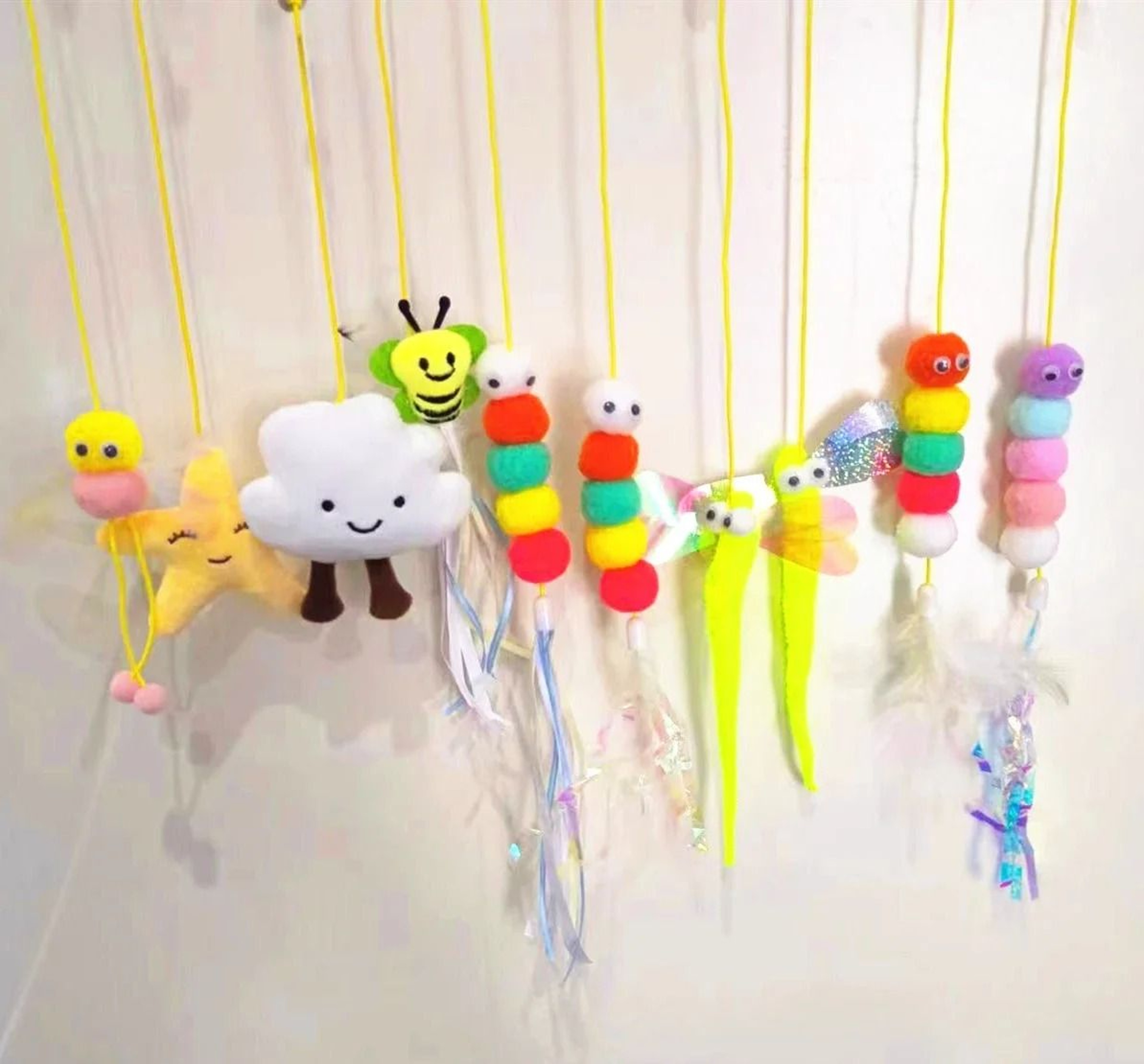 Elastic Hanging Feather Cat Toy With Door Mount For Independent Interactive Play 5