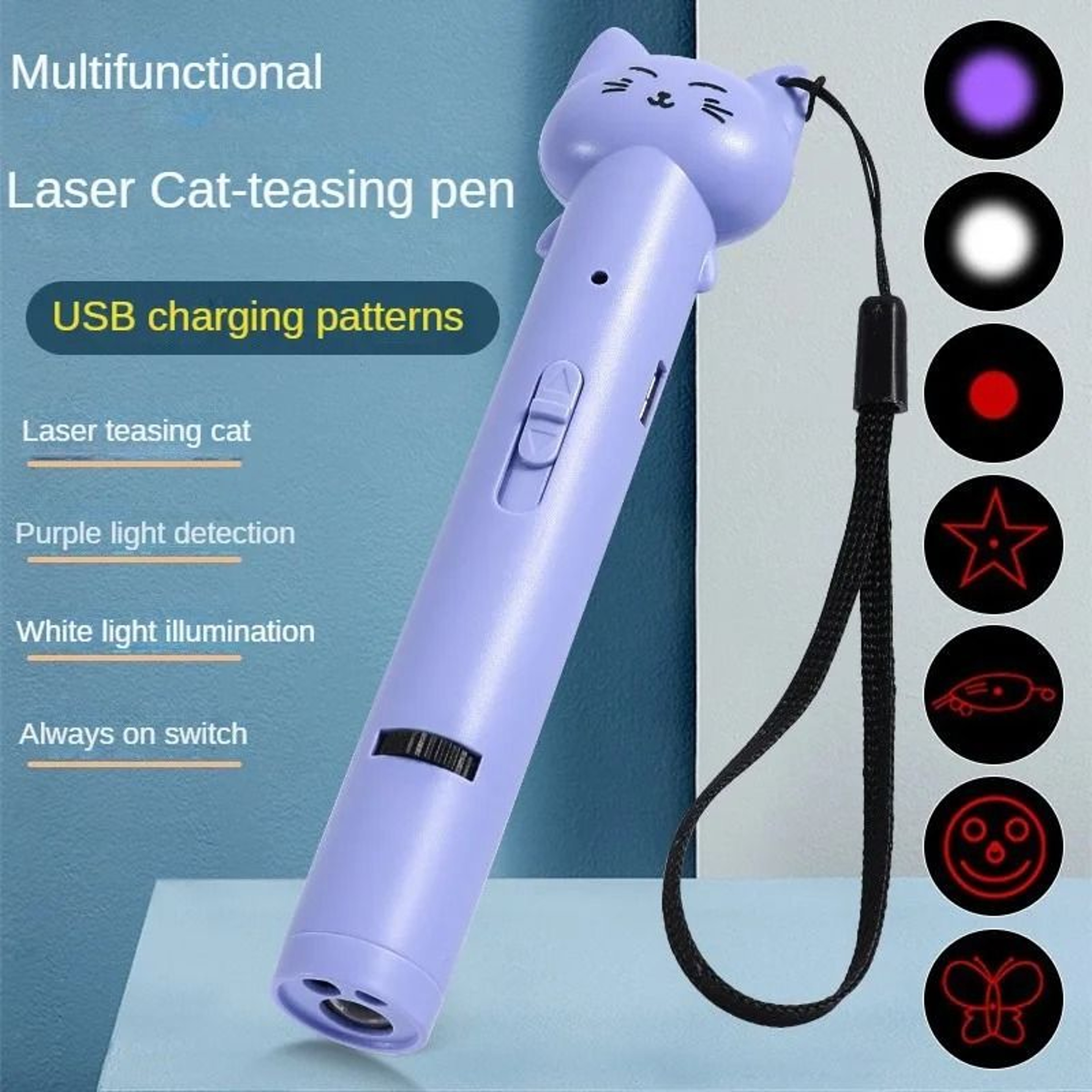 USB Rechargeable Laser Cat Toy Pen With Interactive Projection Patterns 4