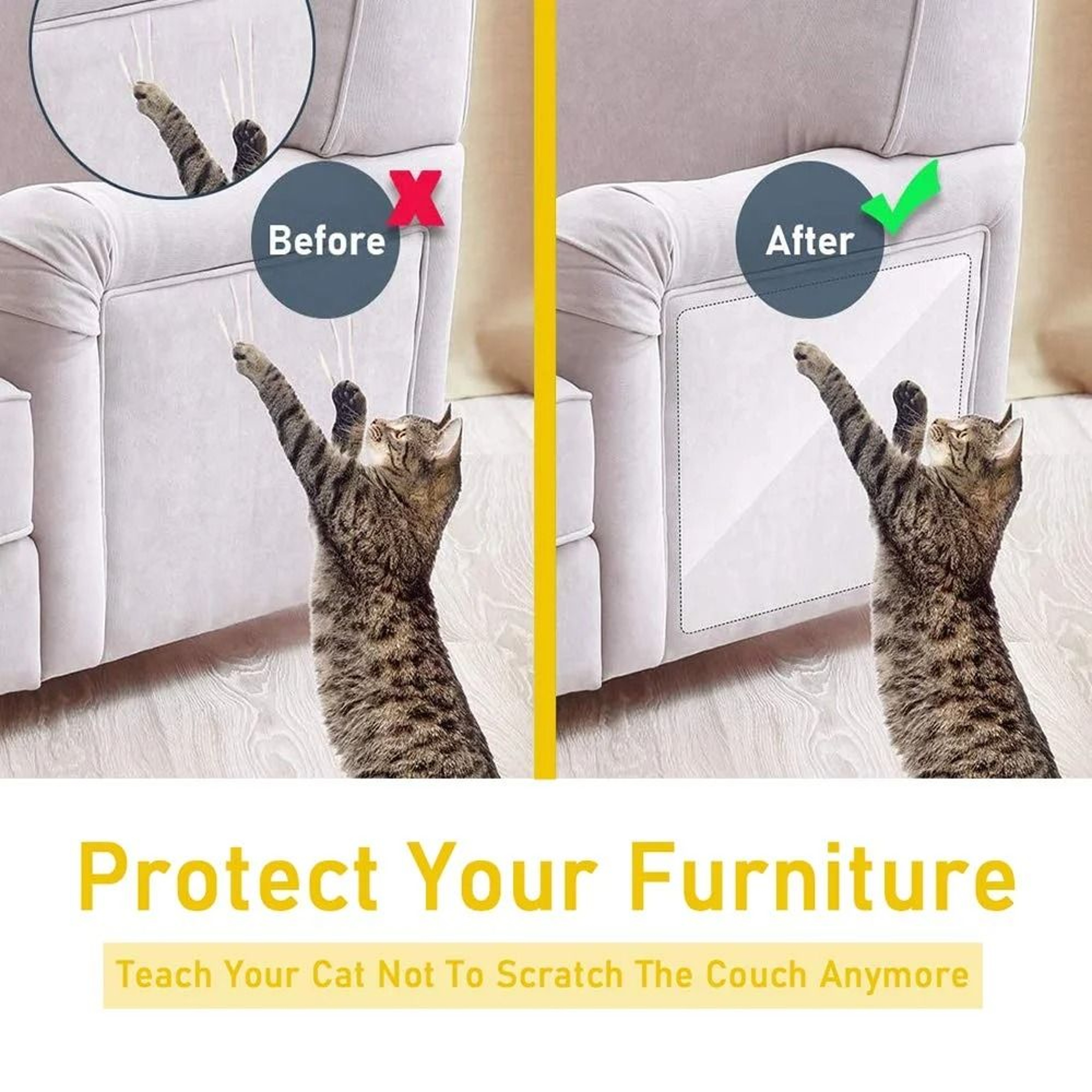 ClearGuard Anti Scratch Furniture Protector Tape For Couches  Sofas 1