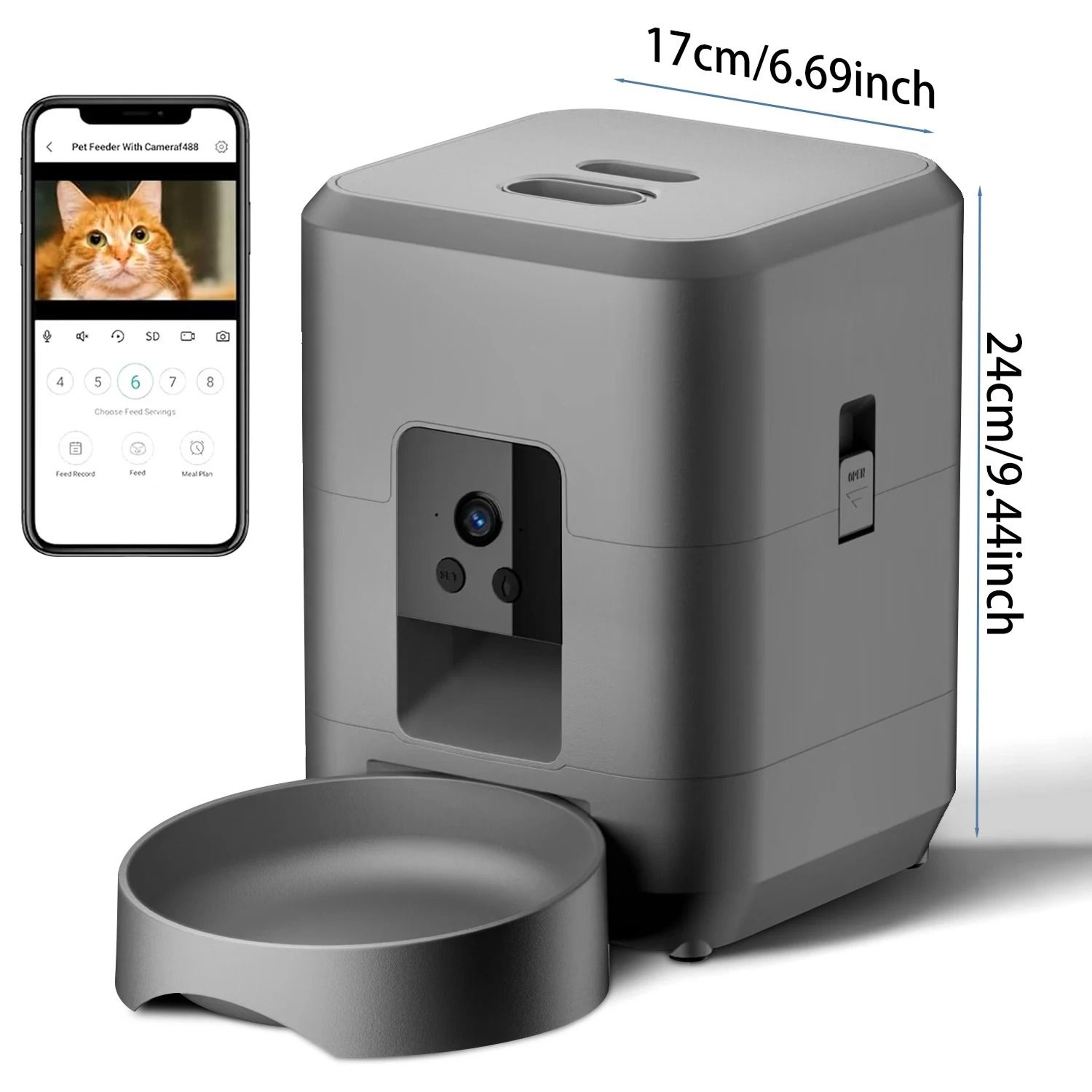 SmartServe 2L WiFi Automatic Pet Feeder With Camera For Cats  Dogs 2