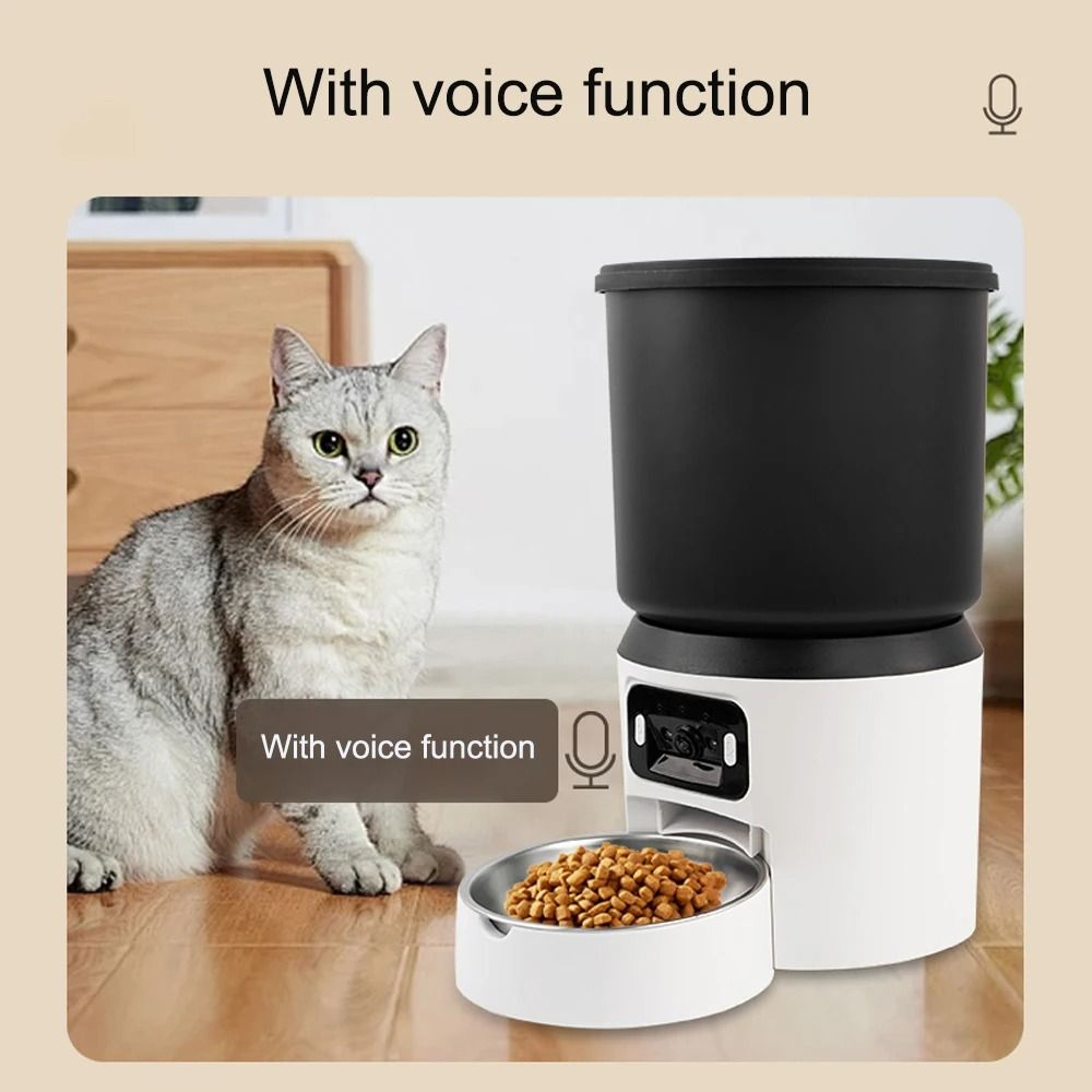 4L Smart Automatic Pet Feeder With Camera And Timer For Cats And Dogs 1