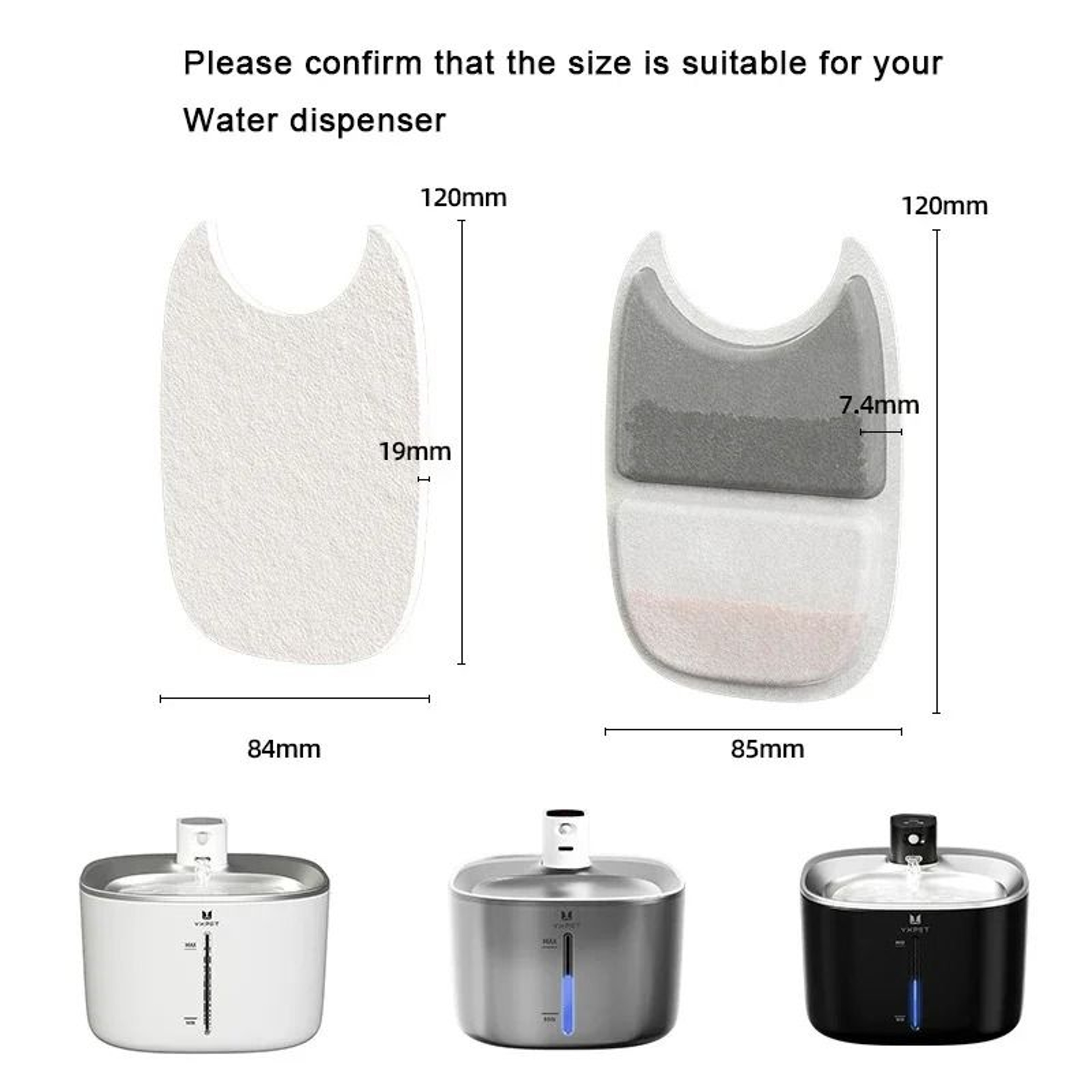 6Layer Replacement Water Filters For Stainless Steel Cat And Dog Water Fountains 2