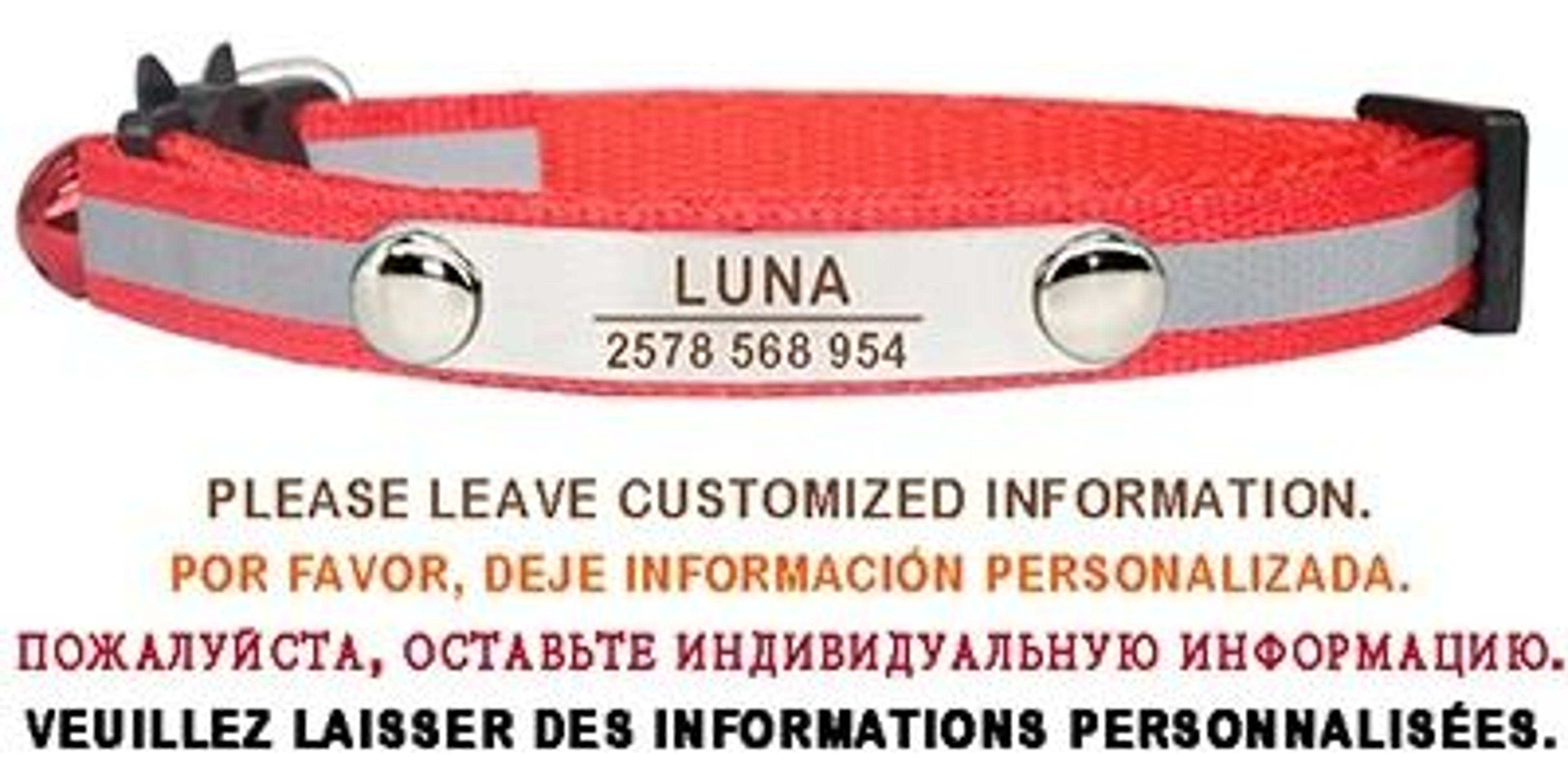 Personalized Reflective Cat Collar With Engraved ID Tag And Safety Breakaway Buckle 5