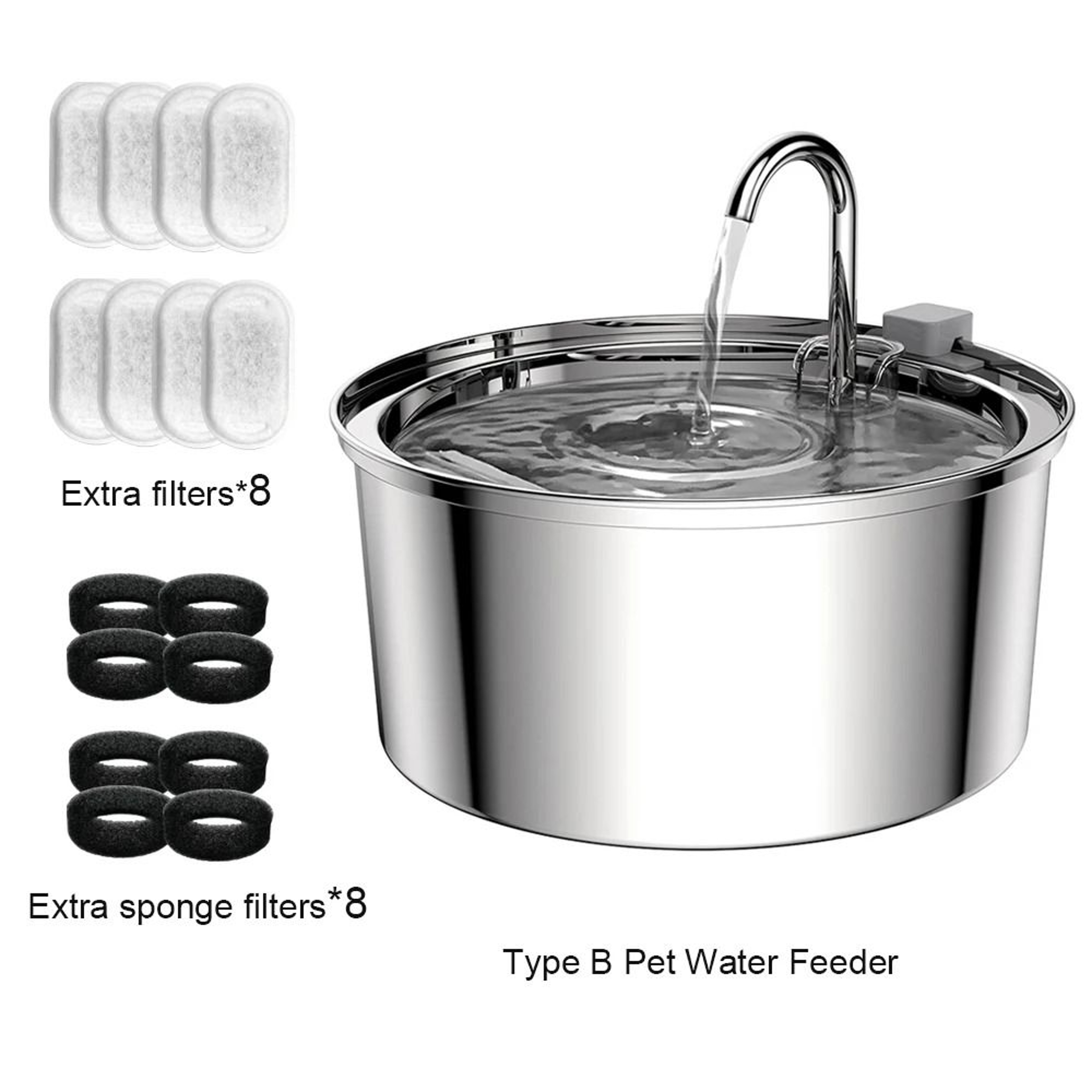 HydraFlow 32L Cordless Stainless Steel Pet Water Fountain With Motion Sensor 10