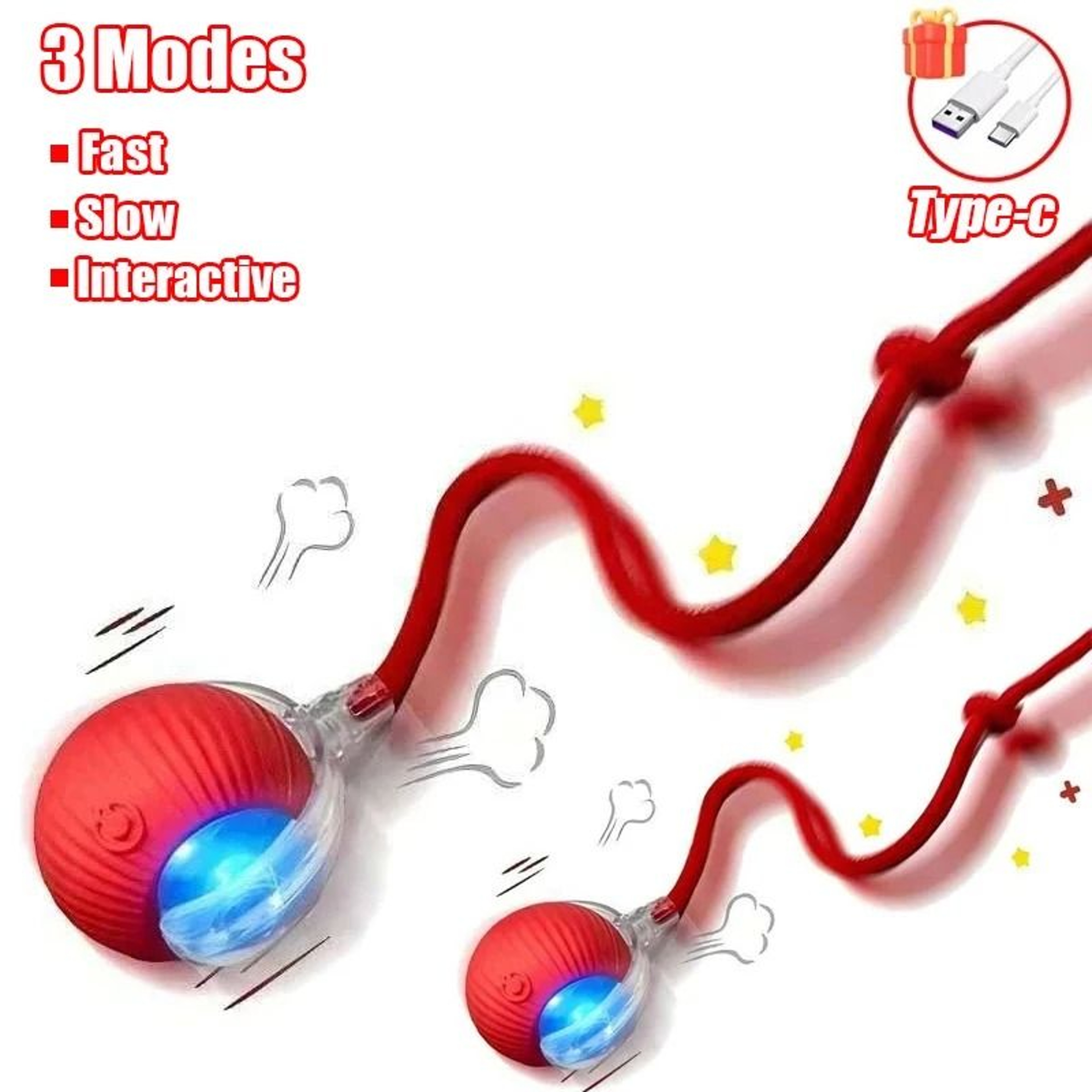 Smart Rolling Mouse Tail Interactive Ball Toy For Cats  Small Dogs 12
