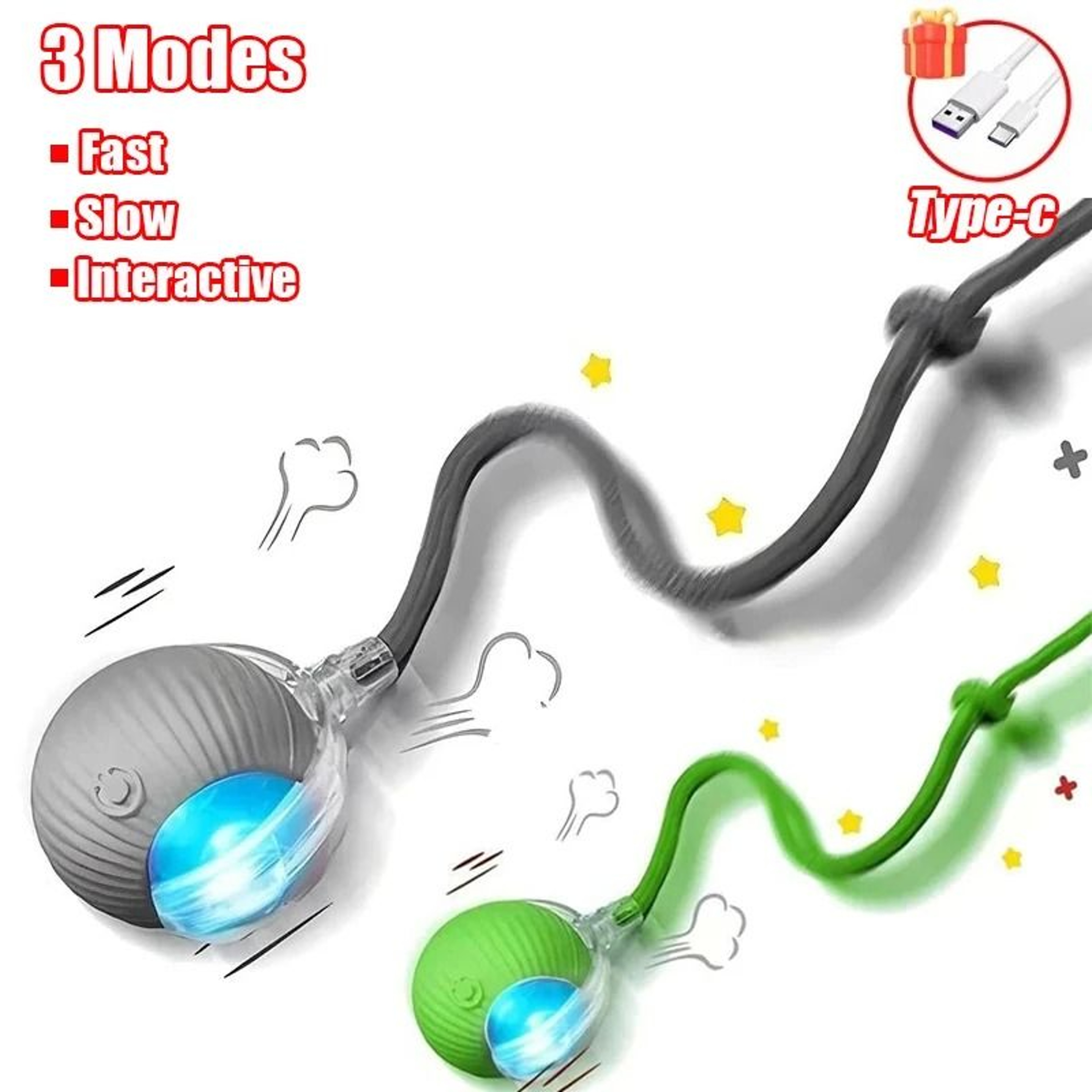 Smart Rolling Mouse Tail Interactive Ball Toy For Cats  Small Dogs 15