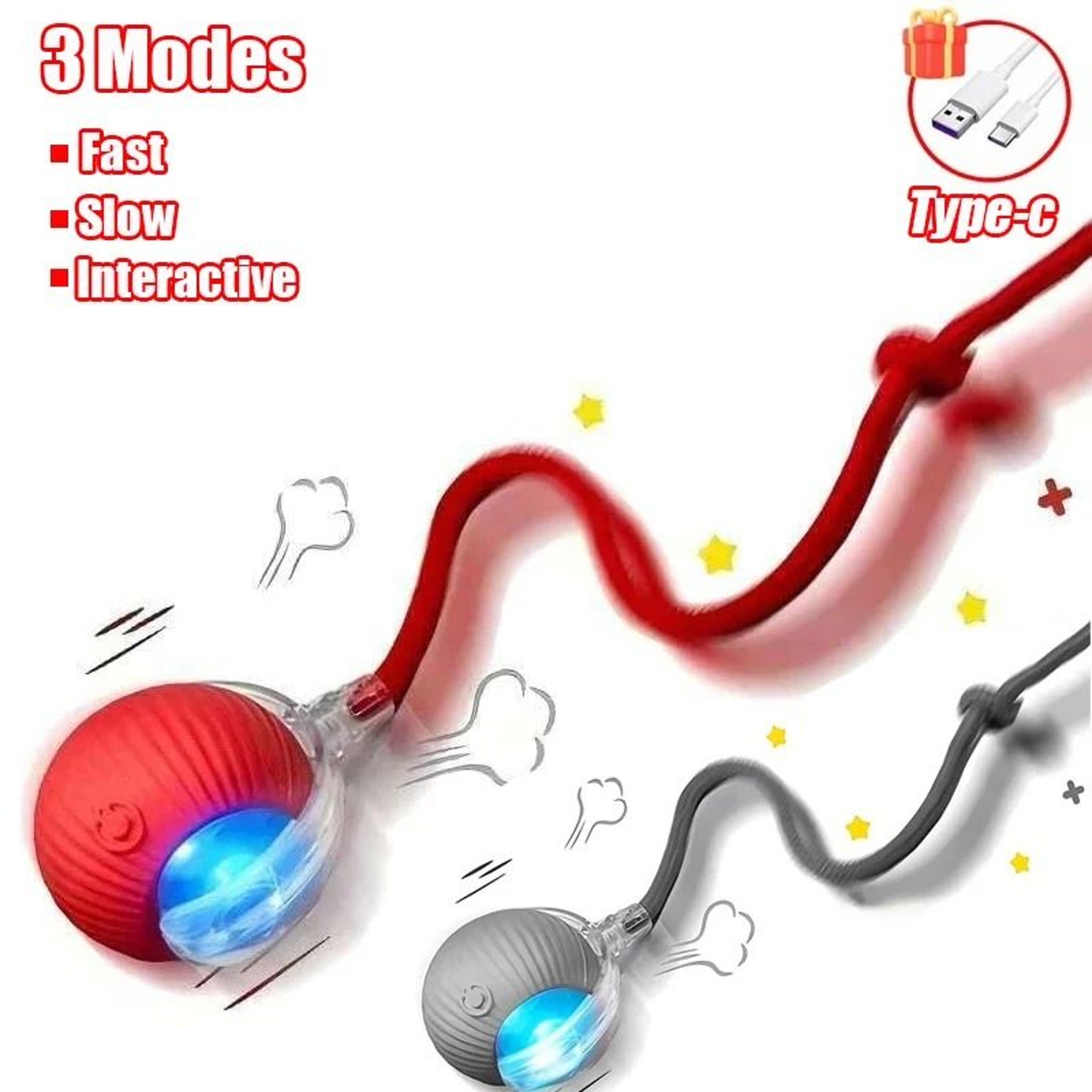 Smart Rolling Mouse Tail Interactive Ball Toy For Cats  Small Dogs 7