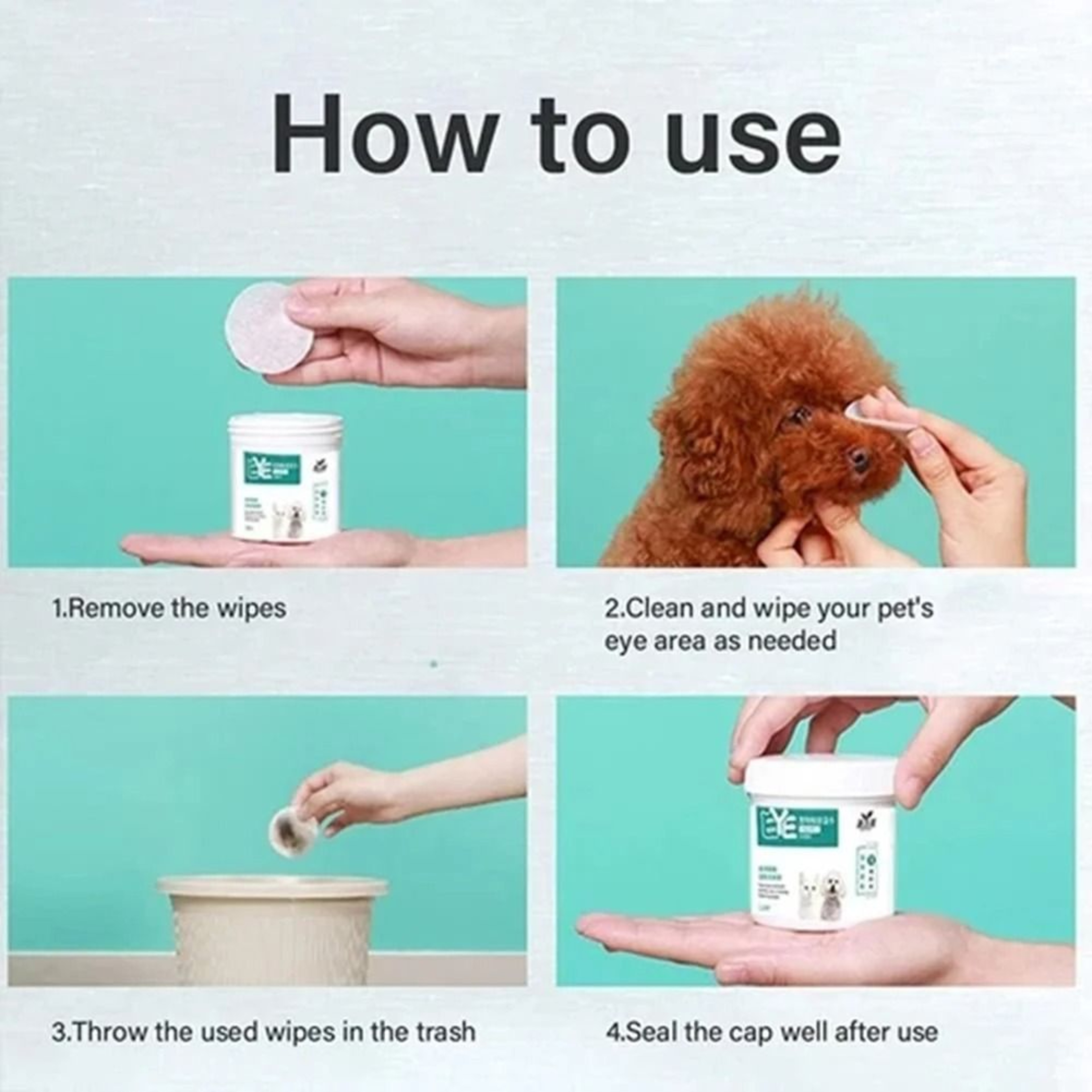 130Piece Pet Eye  Ear Cleaning Wipes For Dogs And Cats 5
