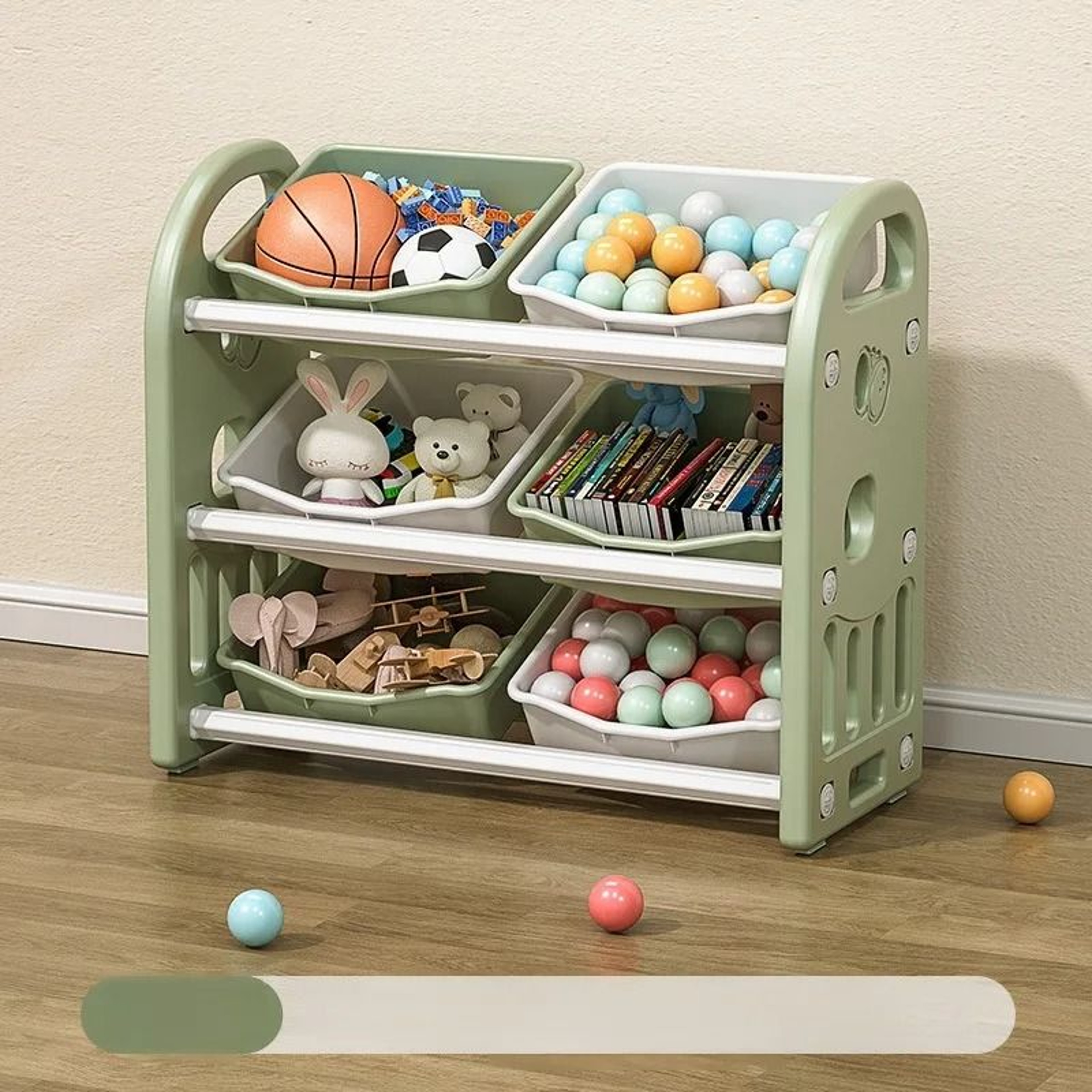 OrganiCube Large Capacity Toy Storage Cabinet With MultiCompartment Organizer 7