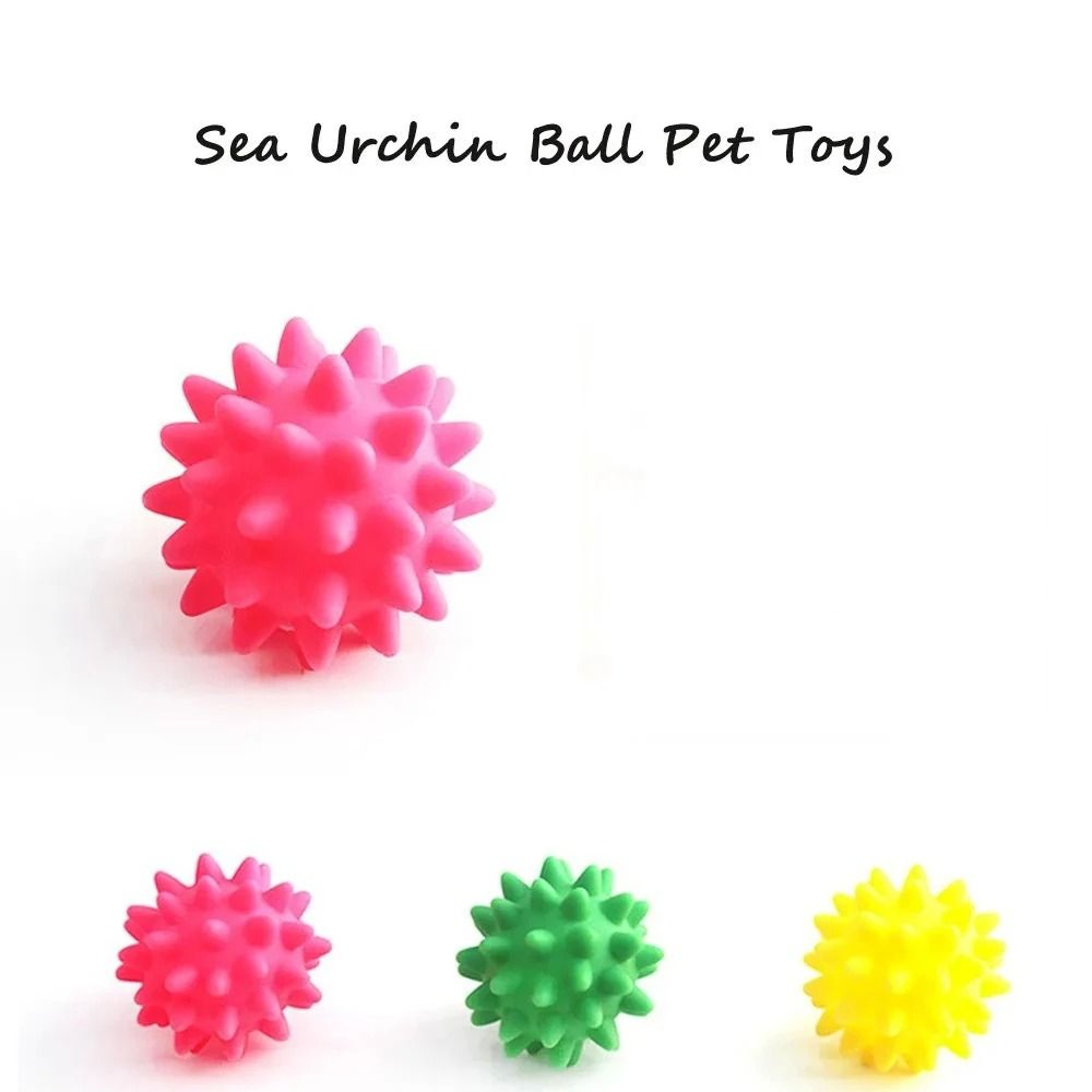 3PCS Reflective Sea Urchin Dog Ball Set  Interactive SoundMaking Chew Toys For Small  Medium Dogs 2