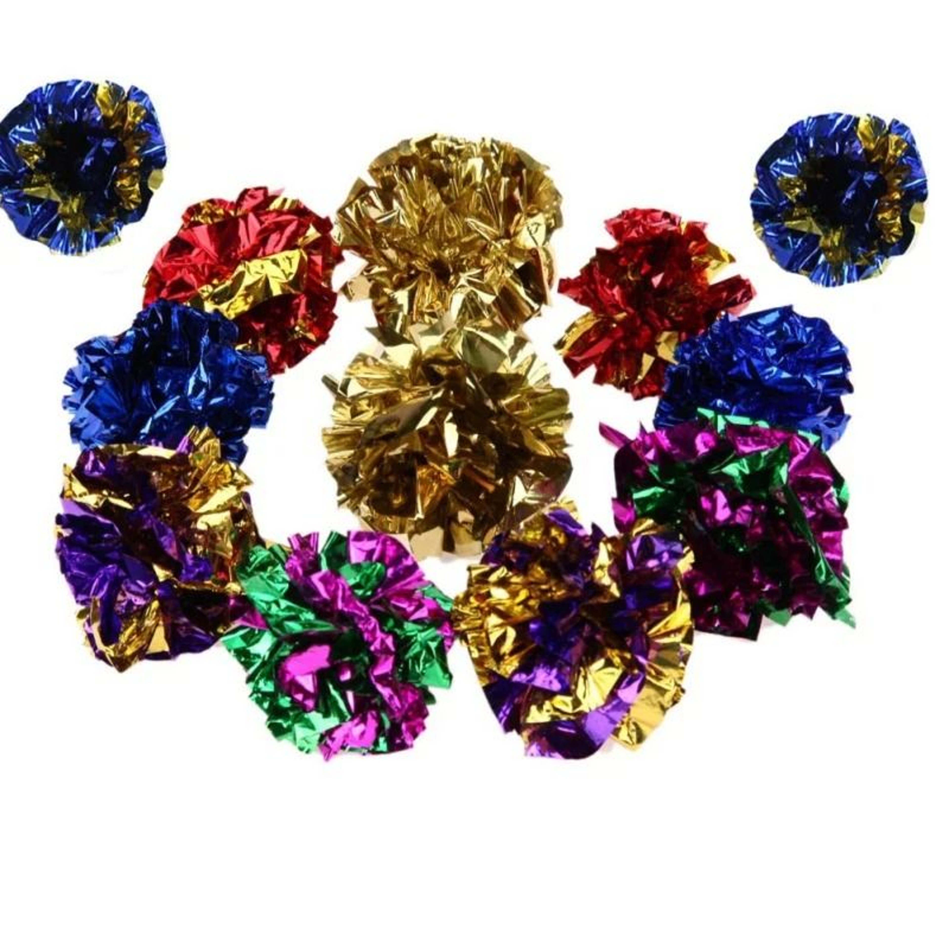 12PCS Colorful Crinkle Foil Cat Balls  Interactive Mylar Sound Toys For Cats  Kittens 1