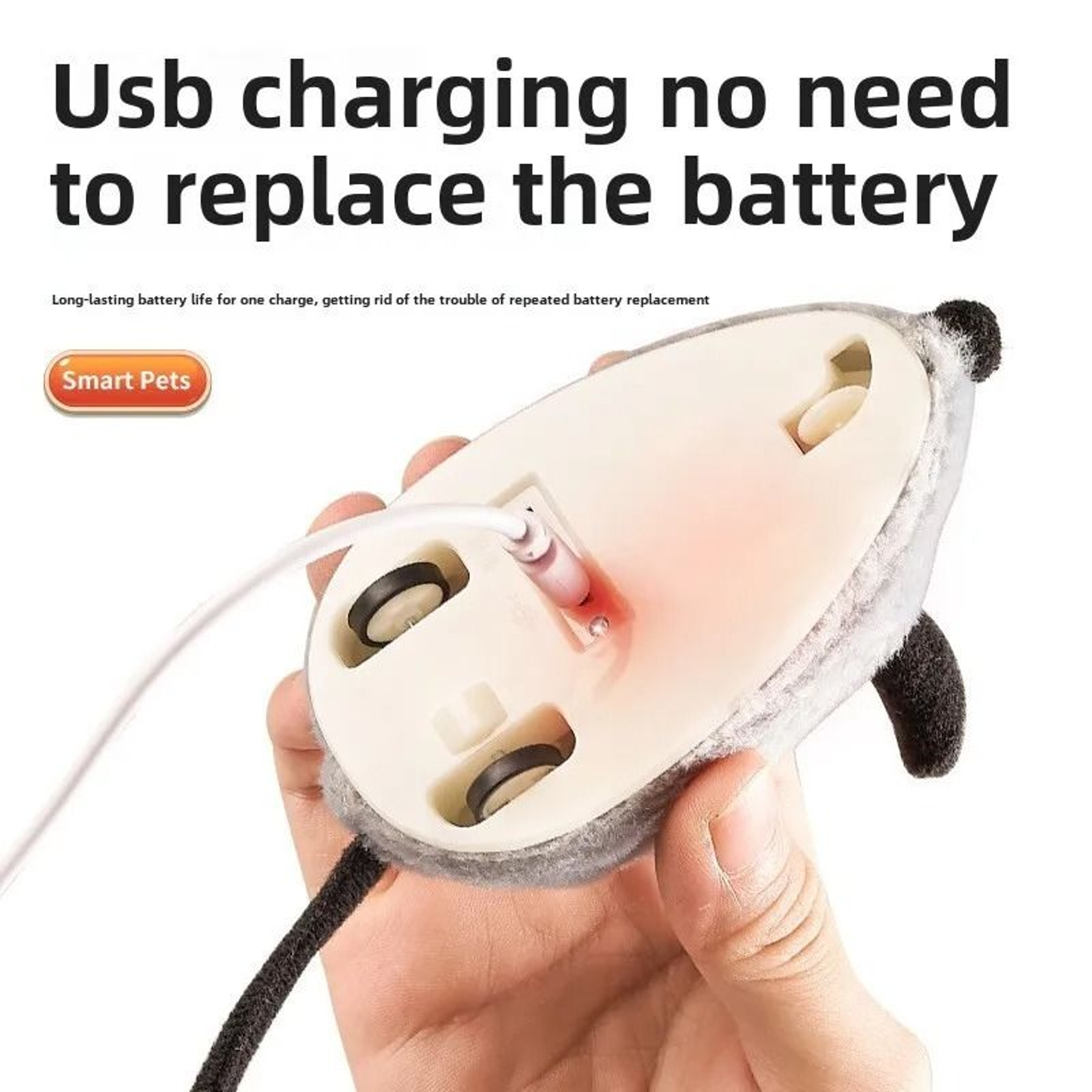USB Rechargeable Automatic Moving Mouse Cat Toy  Interactive Squeaky Plush Toy For Cats  Kittens 4