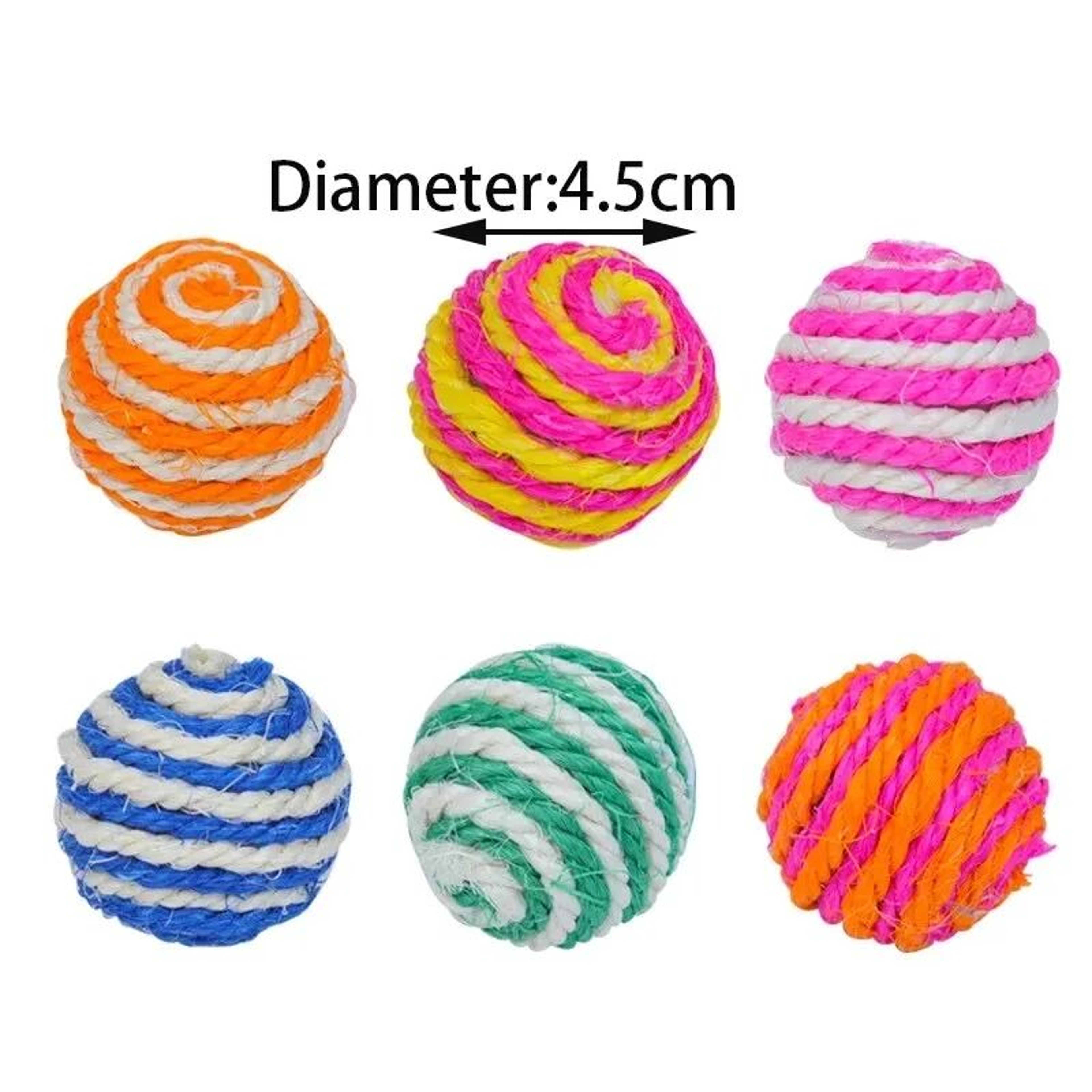 4Piece Interactive Sisal Ball Toy Set For Cats Kittens  Small Dogs 2