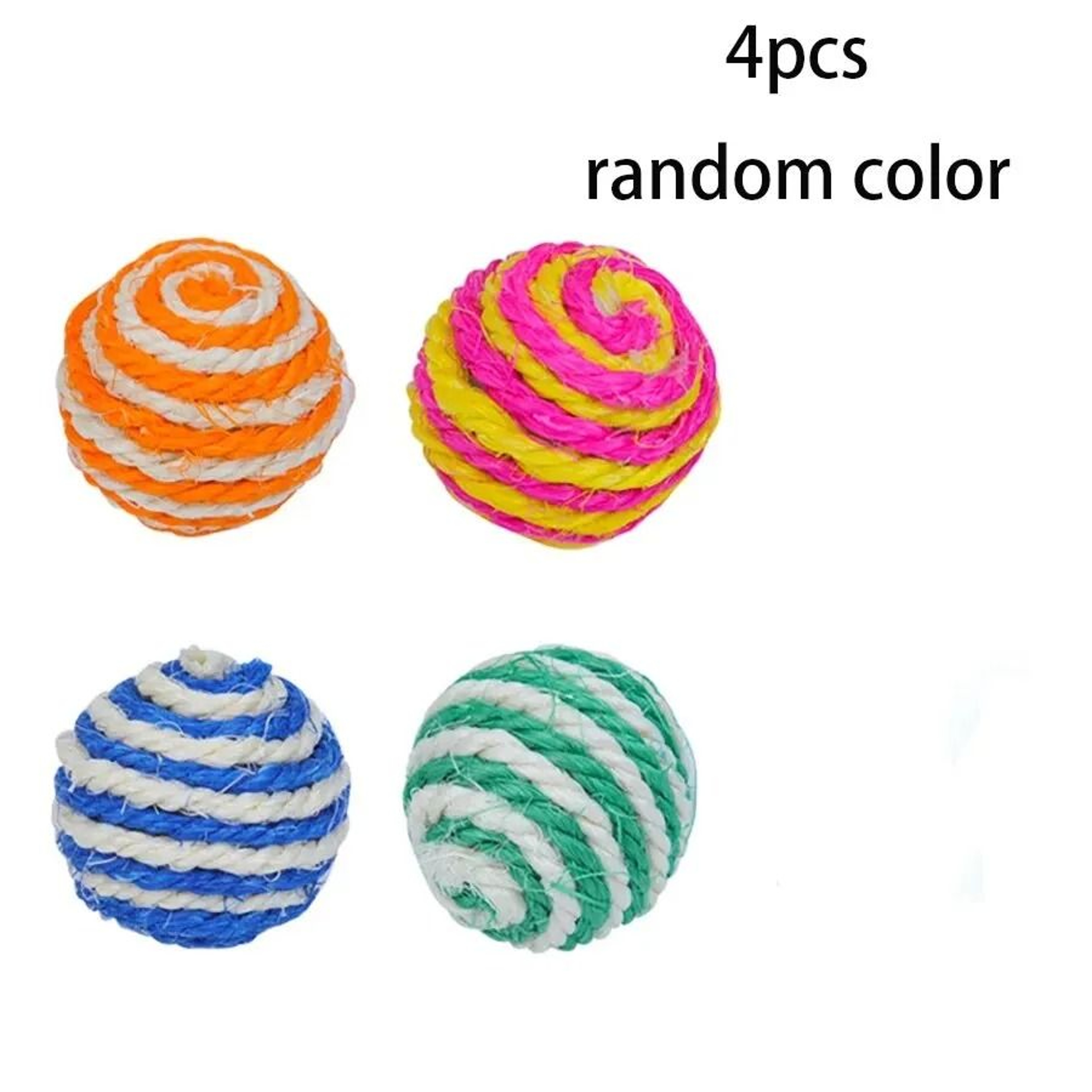 4Piece Interactive Sisal Ball Toy Set For Cats Kittens  Small Dogs 3