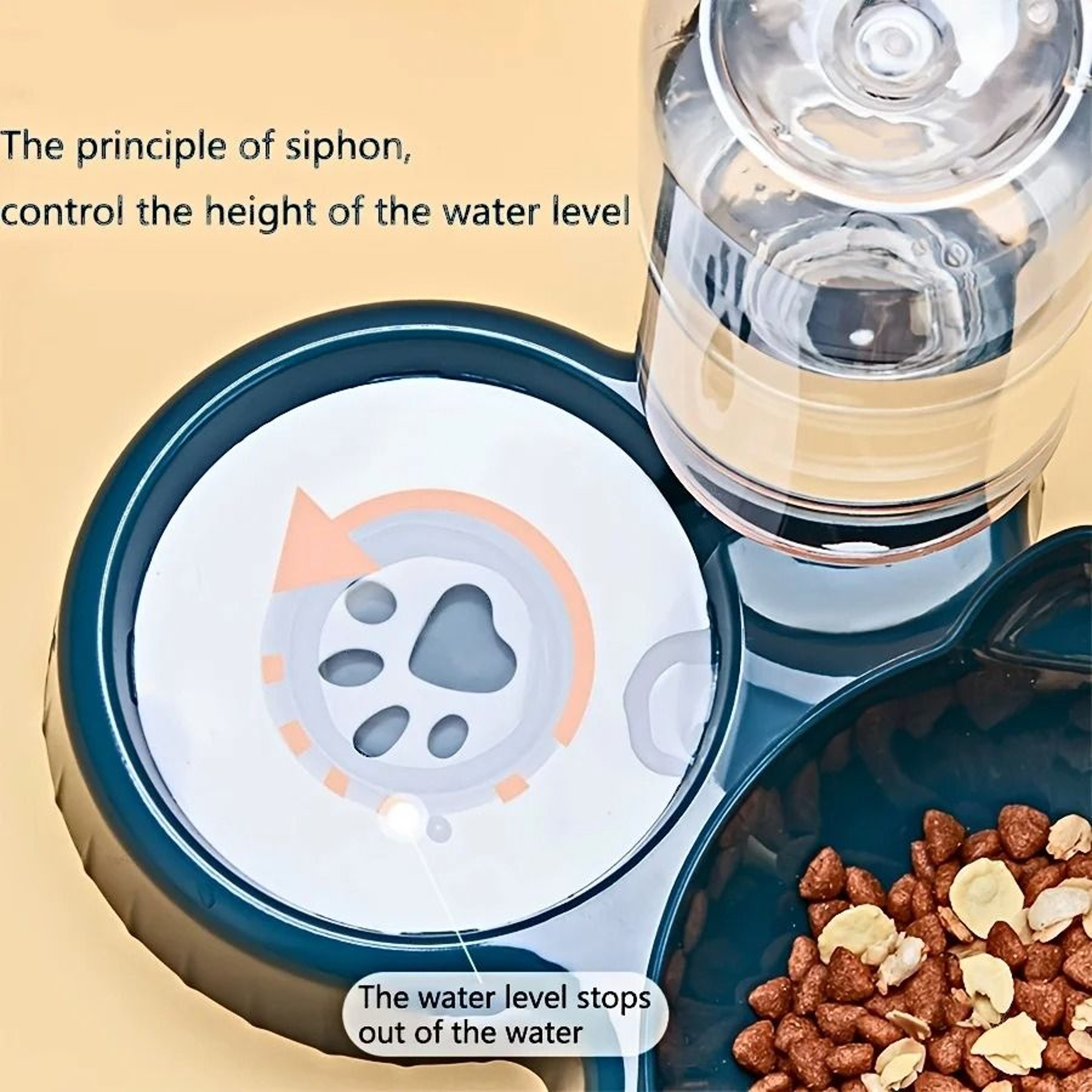 3in1 Elevated Cat Feeding Station With Gravity Water Dispenser And Tilted Dual Bowls 5
