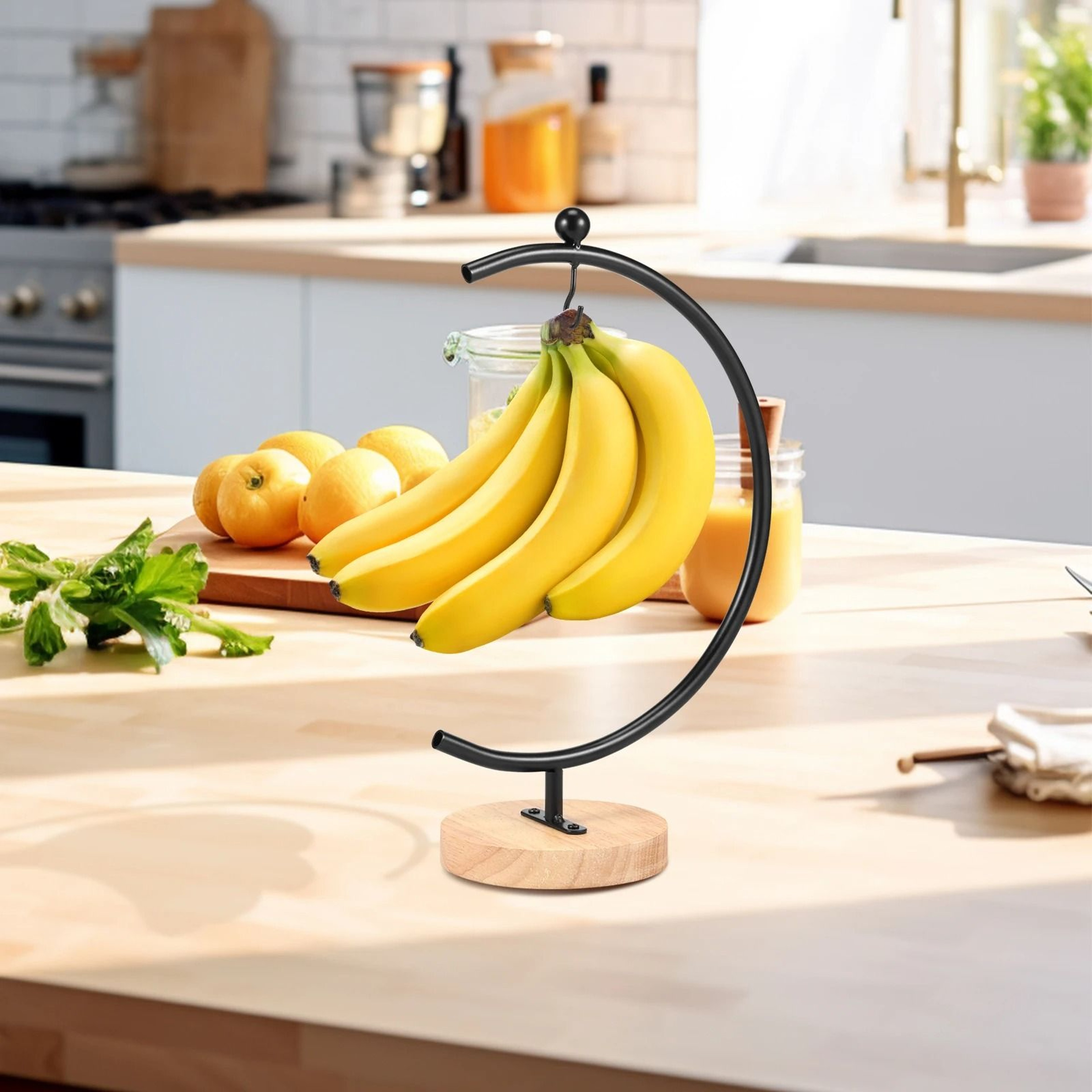 Moon Shape Banana Holder Stand For Fresh Fruit Storage And Kitchen Counter Organization 7
