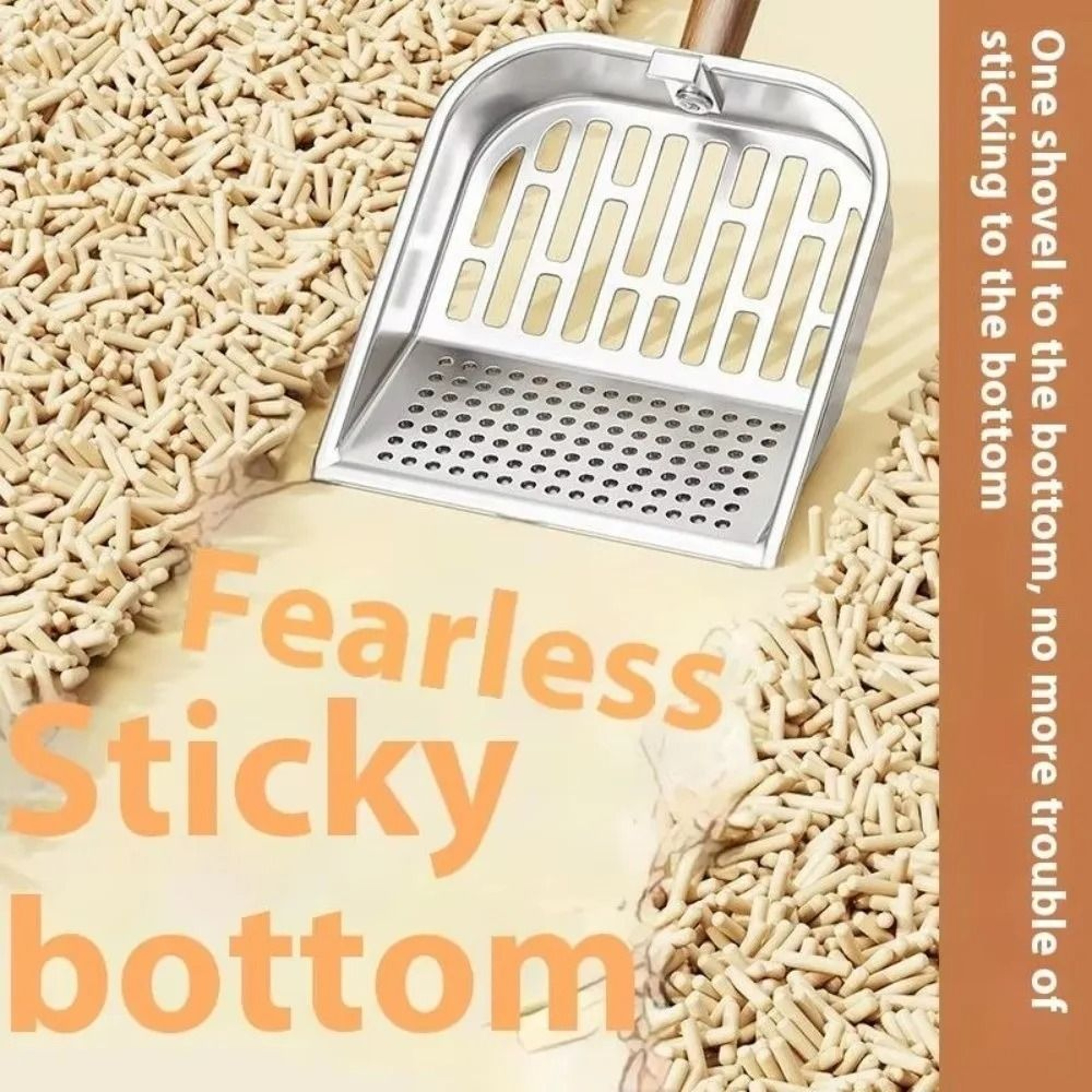 Premium Stainless Steel Cat Litter Scoop With Wooden Handle For Fast  Easy Cleanup 1