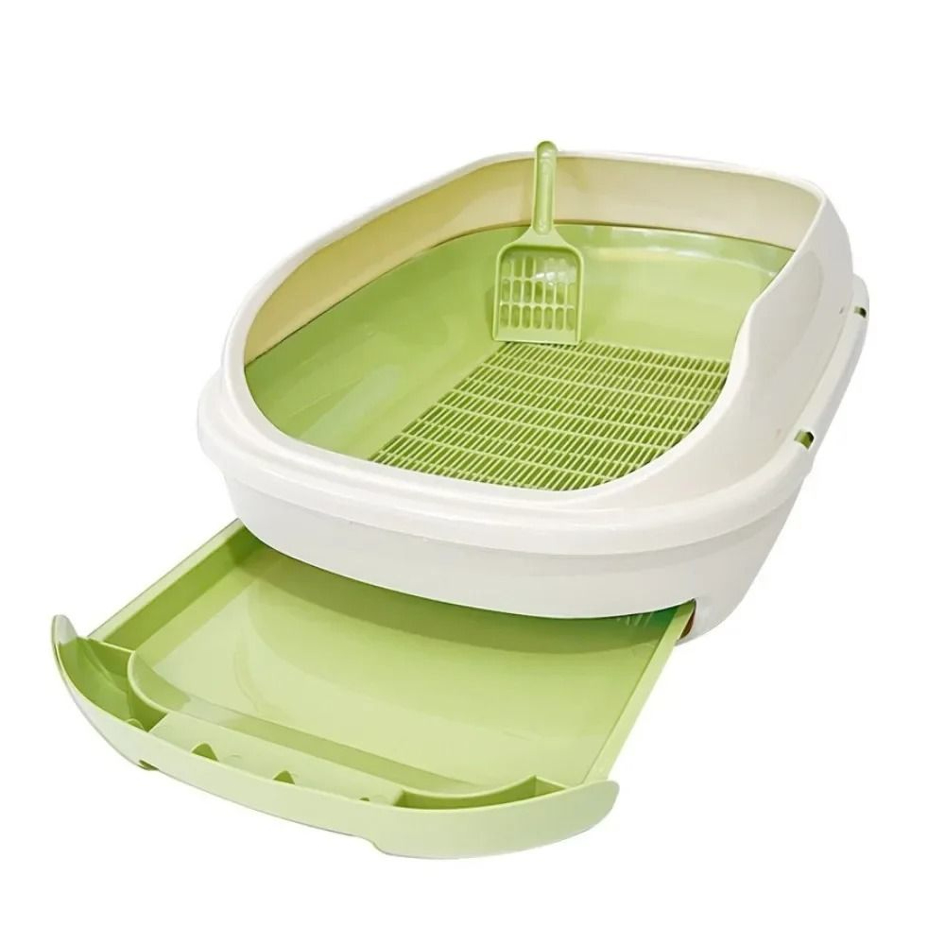 CleanFlow ExtraLarge SemiClosed Double Layer Cat Litter Box With Drawer  Splash Guard 5