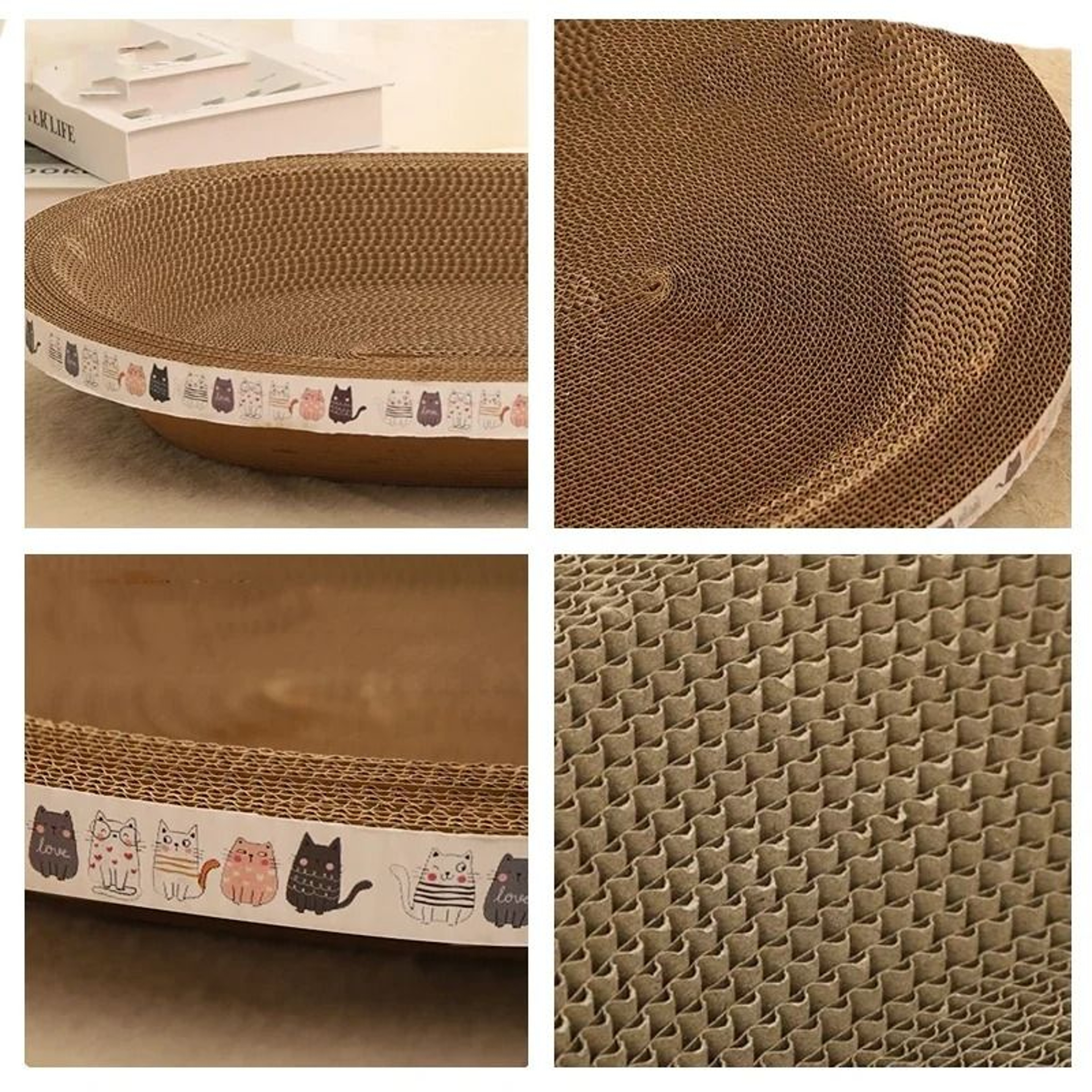 ScratchLounge Corrugated Cat Scratcher Bed With Catnip  Furniture Protection Design 5