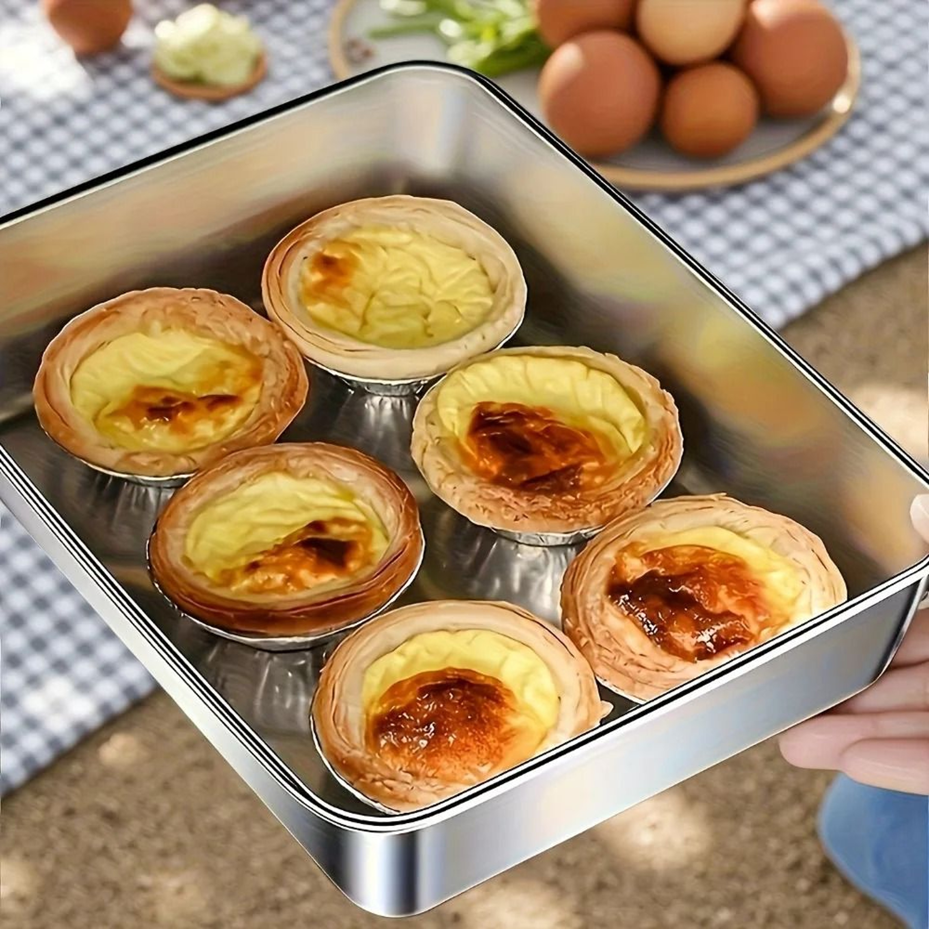 4Piece Stainless Steel Baking Pan Set With Lids  NonStick Rectangular Roasting Dishes For Baking Ro 6