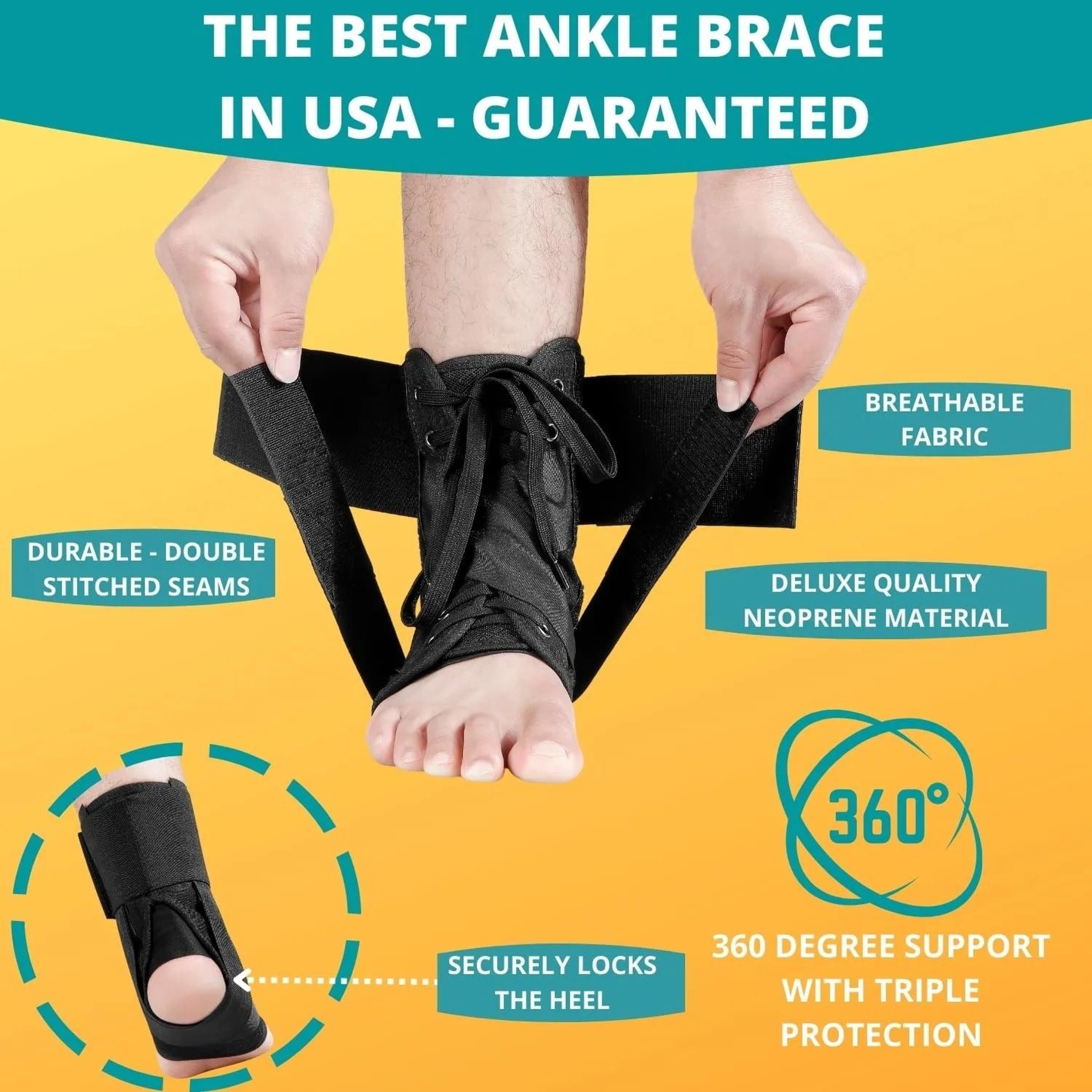 Adjustable Lace Up Ankle Support Brace For Sports And Daily Stability 1