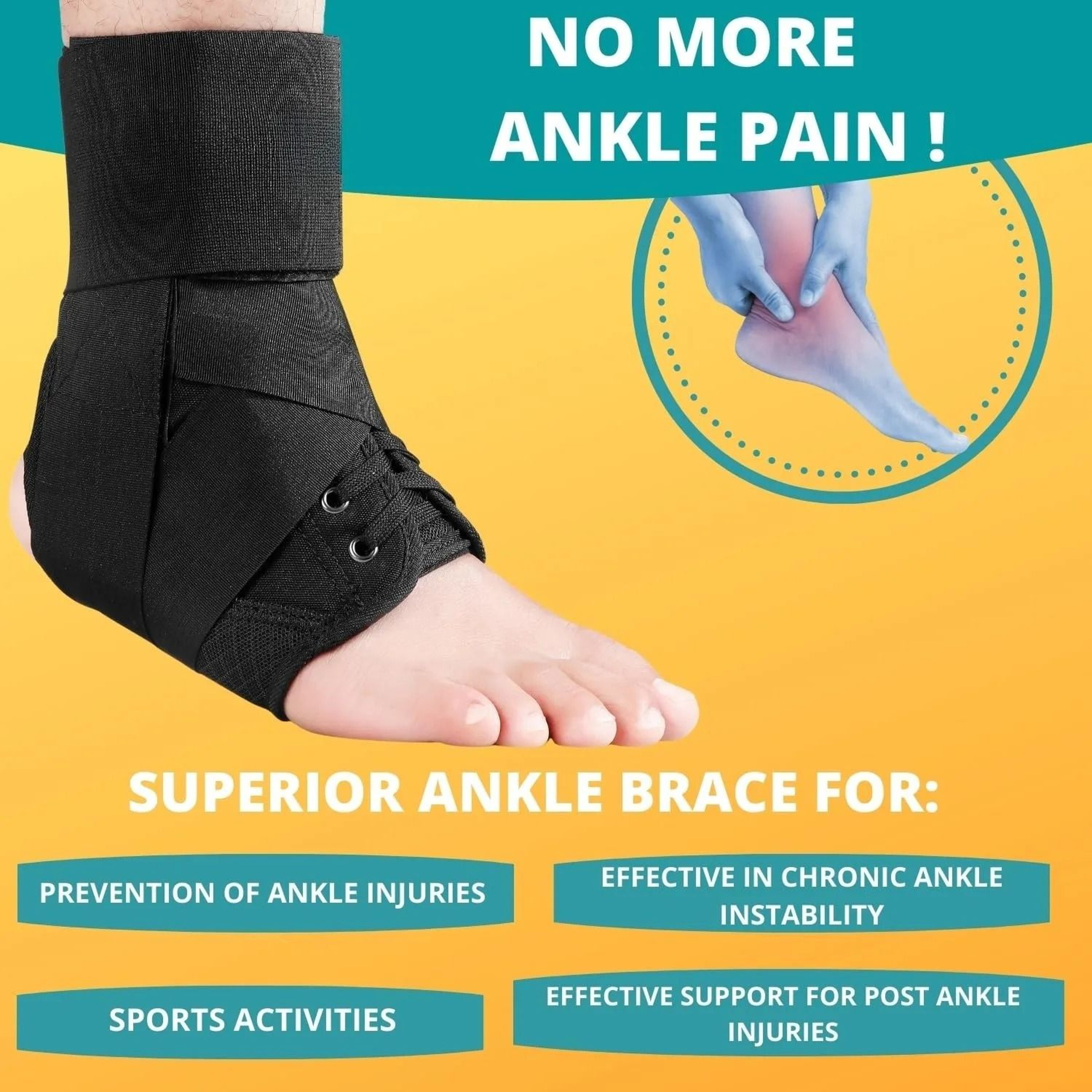 Adjustable Lace Up Ankle Support Brace For Sports And Daily Stability 4