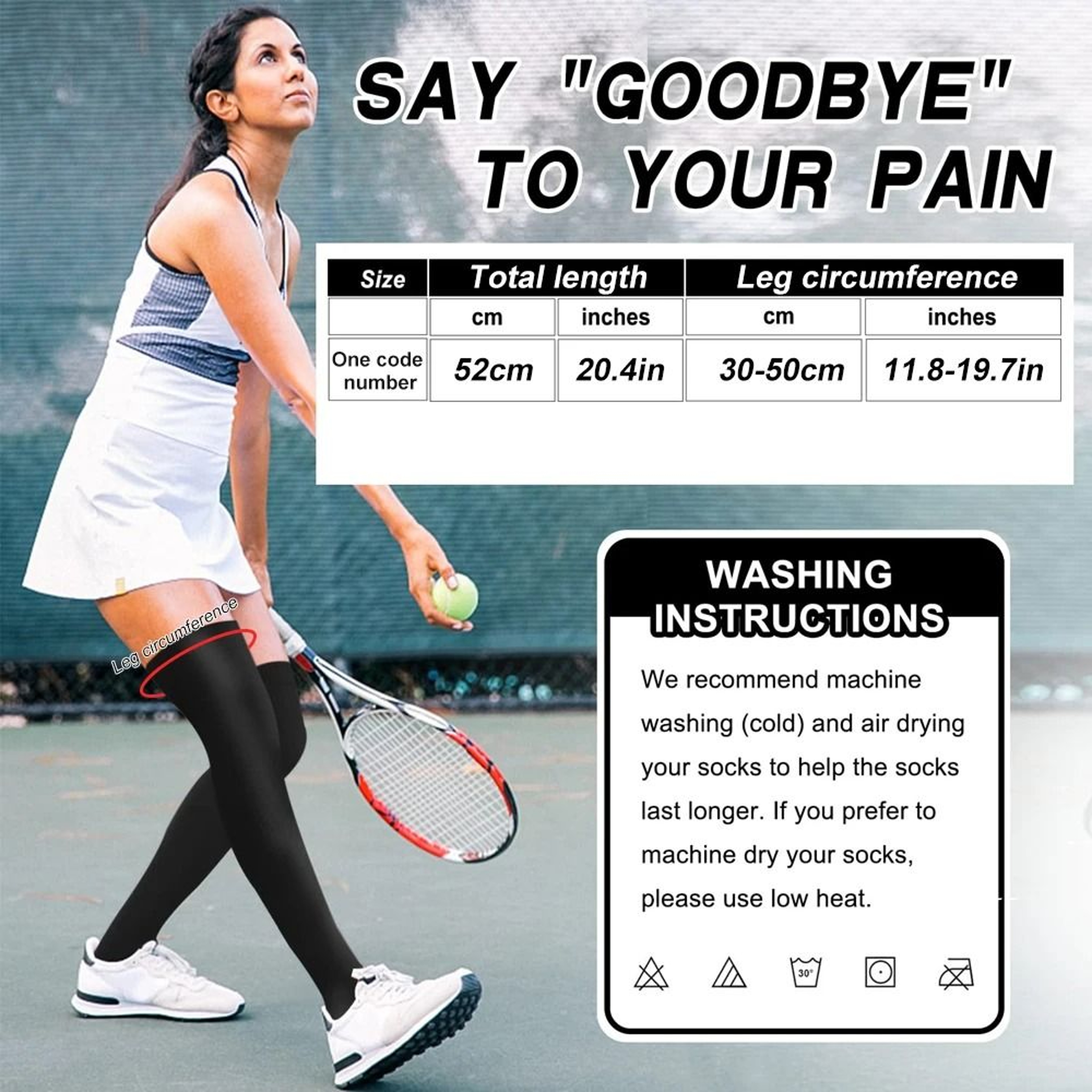 Thigh High Compression Stockings With Silicone Grip 20 To 30 MmHg 2