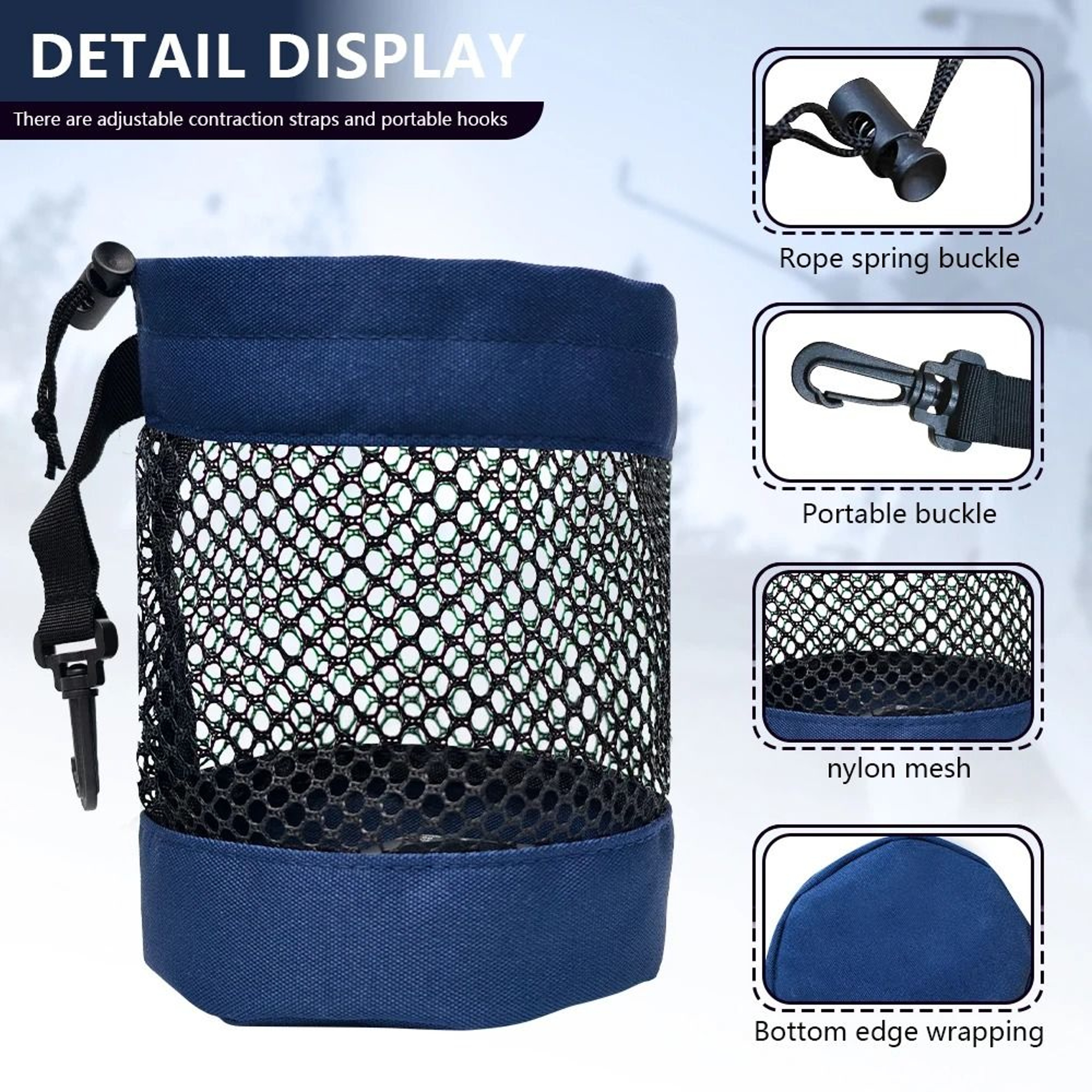 Mesh Golf Ball Pouch With Hanging Clip 6