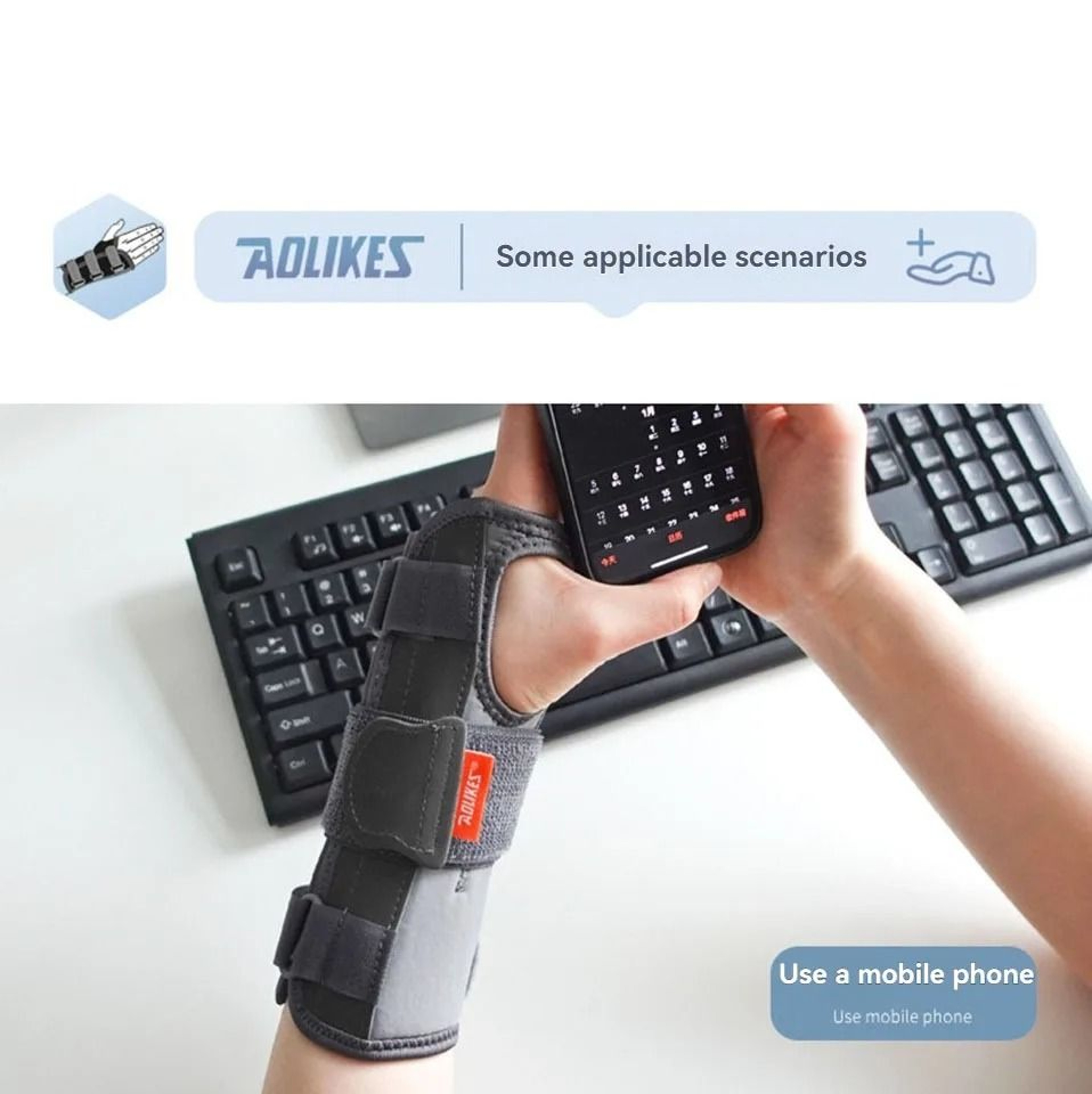AOLIKES Night Wrist Splint Brace For Carpal Tunnel Support 5