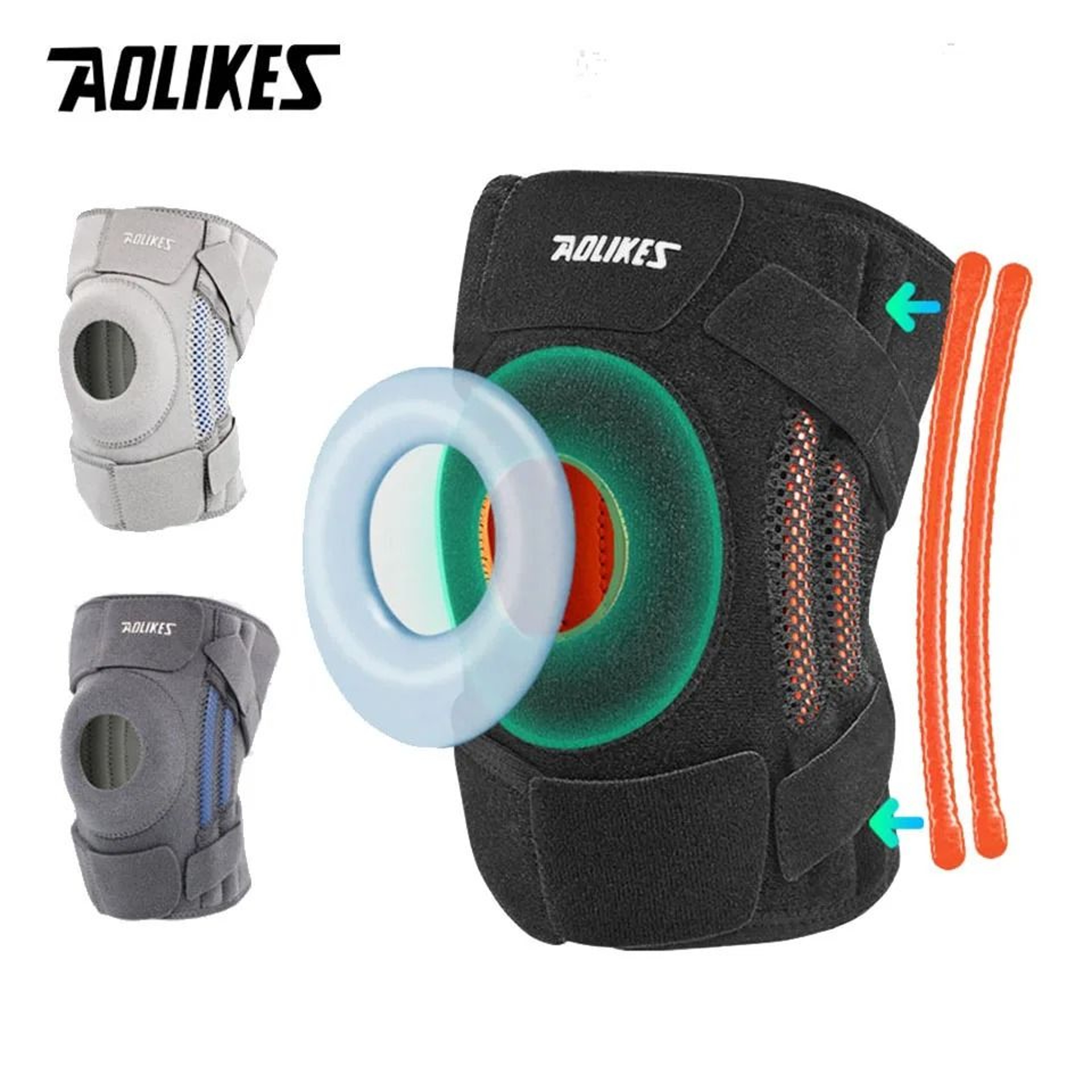 AOLIKES Stabilized Patella Support Knee Brace 0