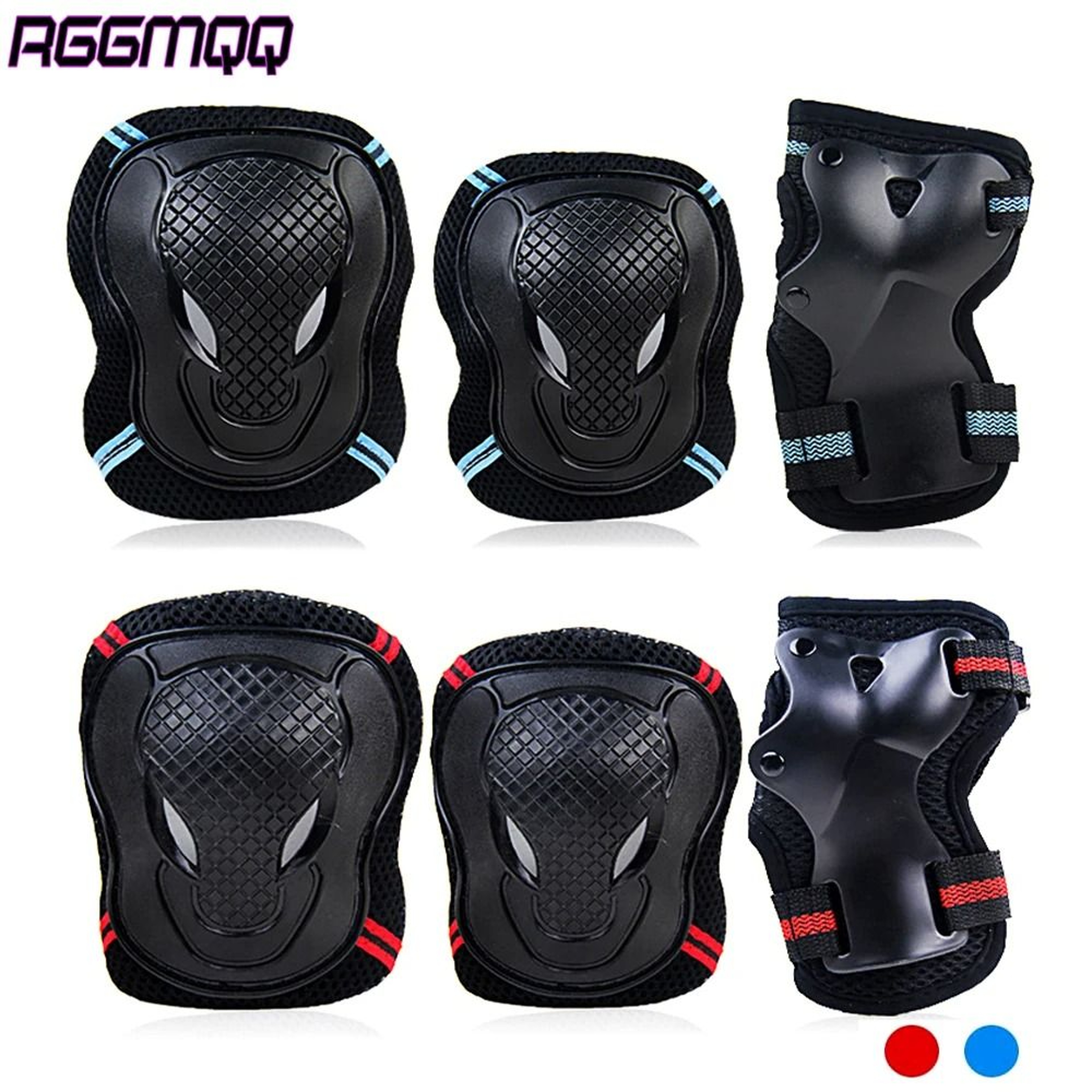 6 Piece Knee Elbow And Wrist Protective Gear Set For Skating And Cycling 1