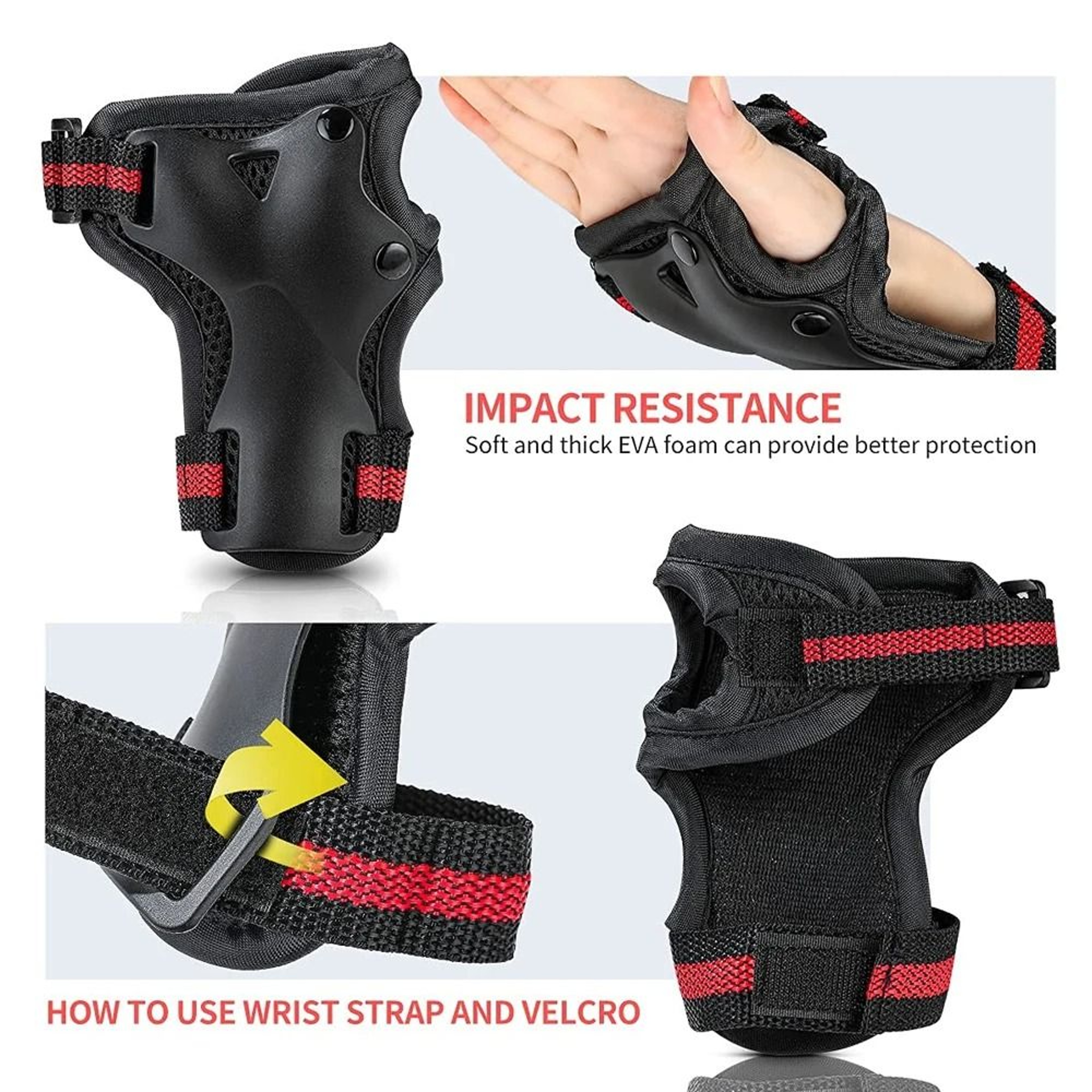 6 Piece Knee Elbow And Wrist Protective Gear Set For Skating And Cycling 3