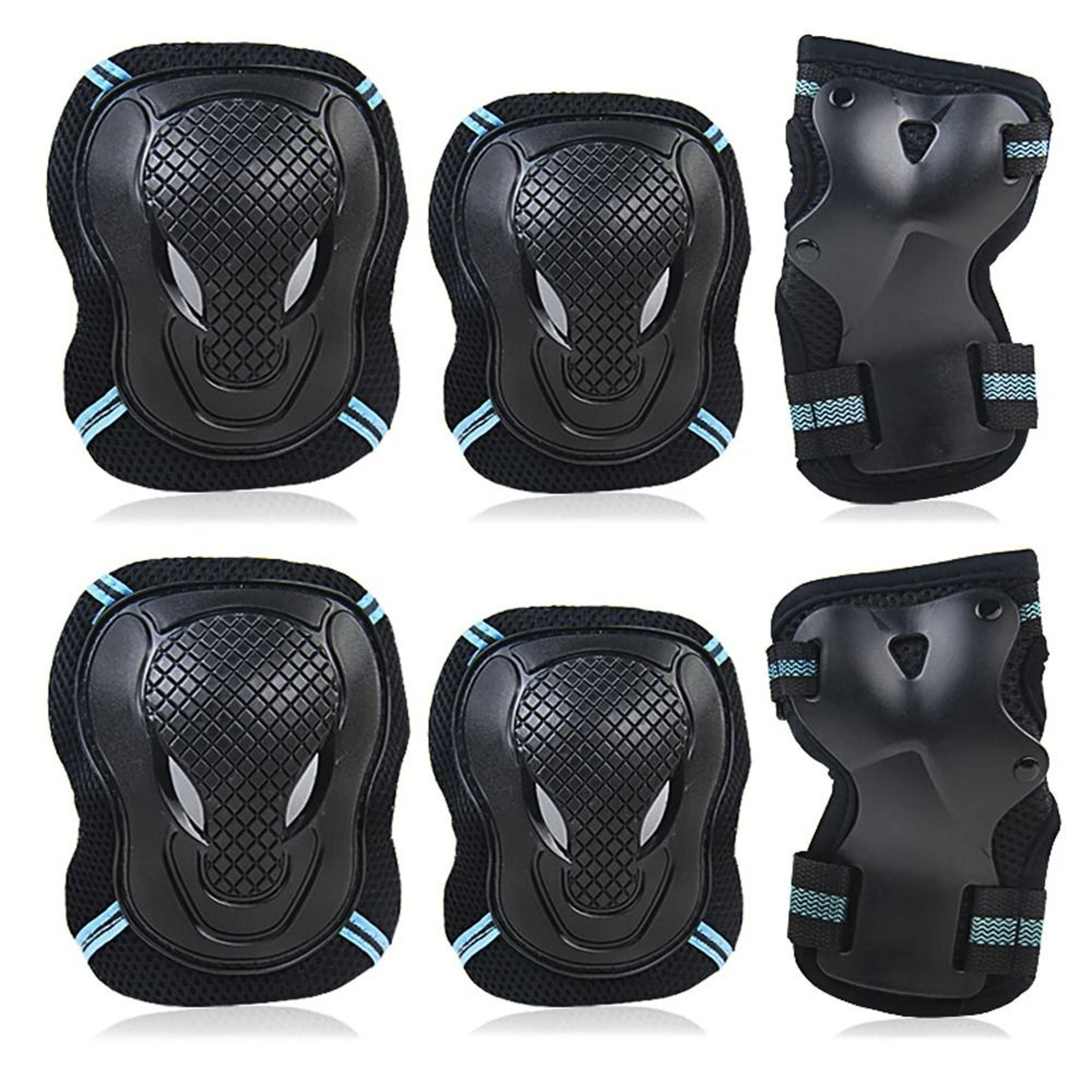 6 Piece Knee Elbow And Wrist Protective Gear Set For Skating And Cycling 7