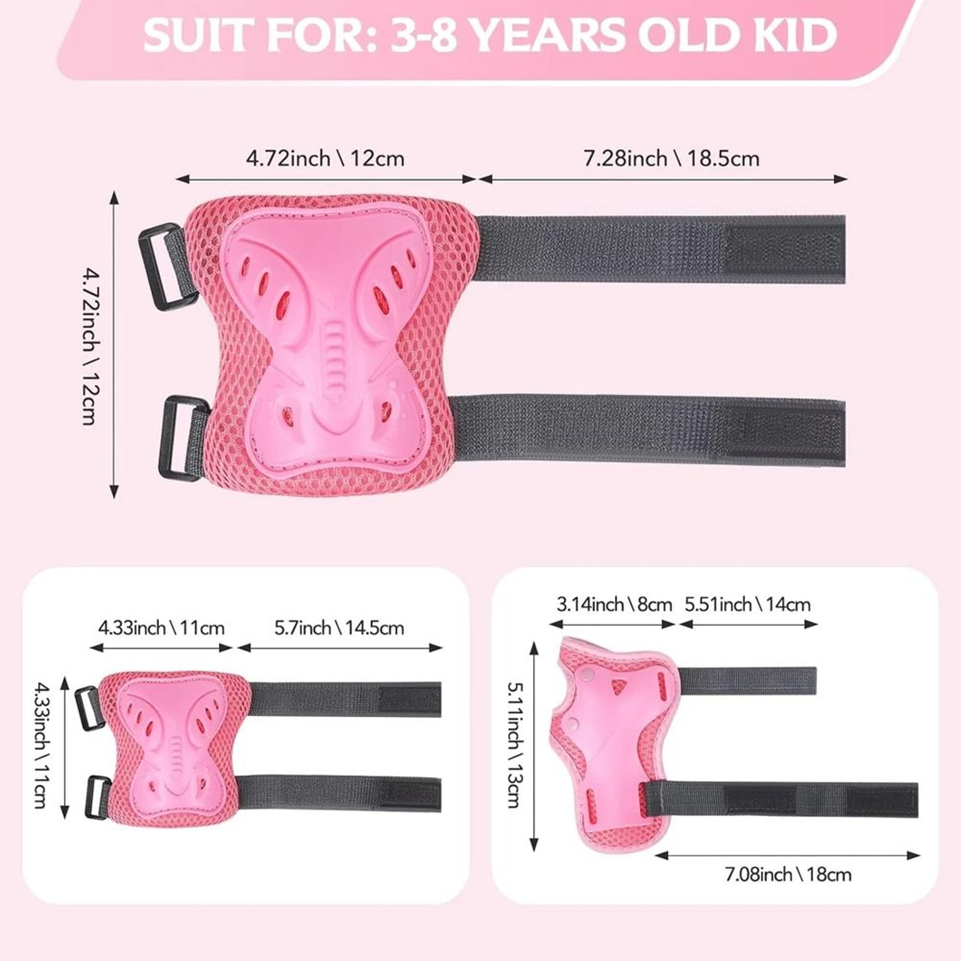 Kids Protective Pads Set With Knee Elbow And Wrist Guards 4