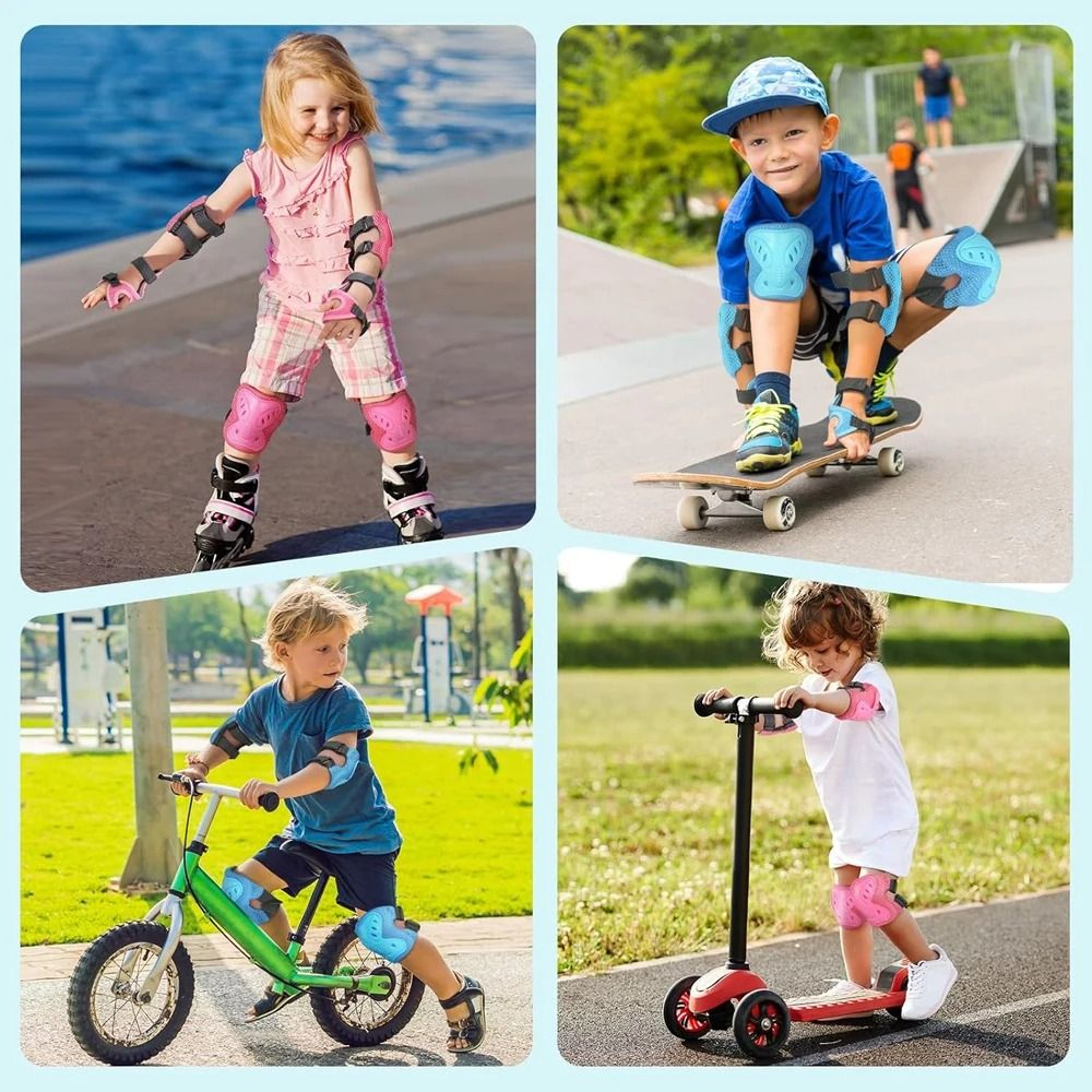 Kids Protective Pads Set With Knee Elbow And Wrist Guards 5
